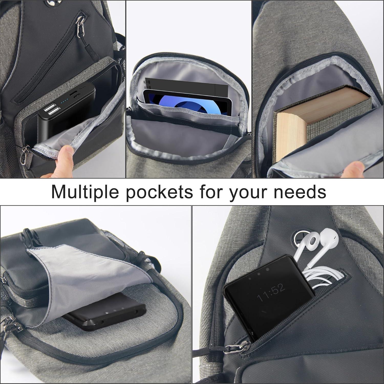 Bolsa Cruzada Javolto Negra con Correa Ajustable y Espacio Amplio