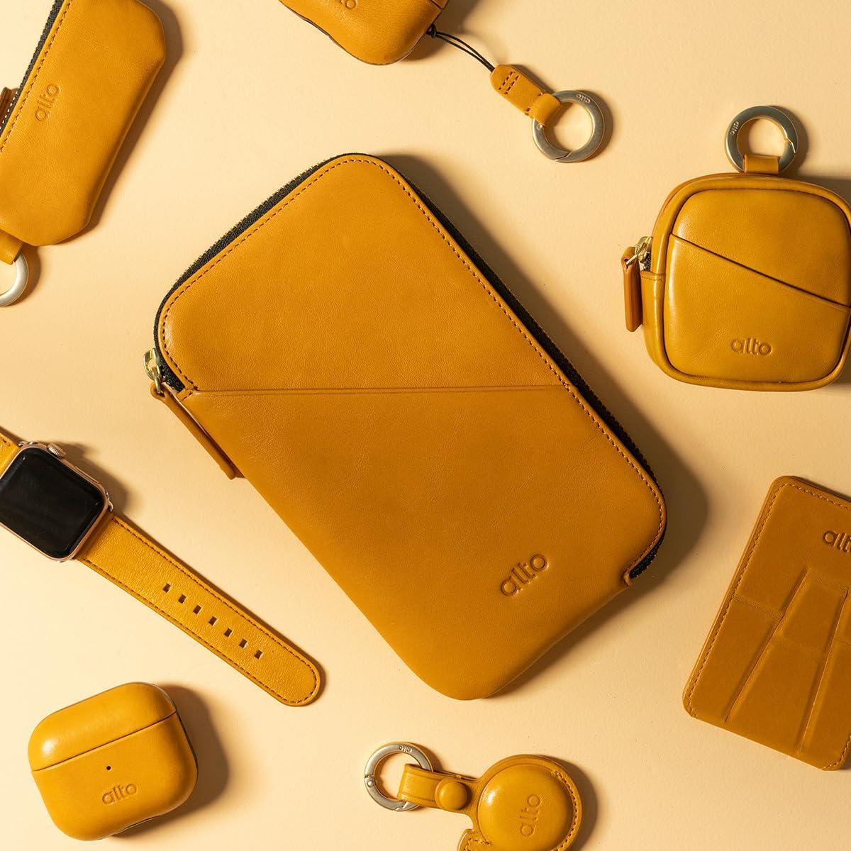 Billetera de Viaje Alto de Cuero Italiano para Teléfonos hasta 17.3 cm