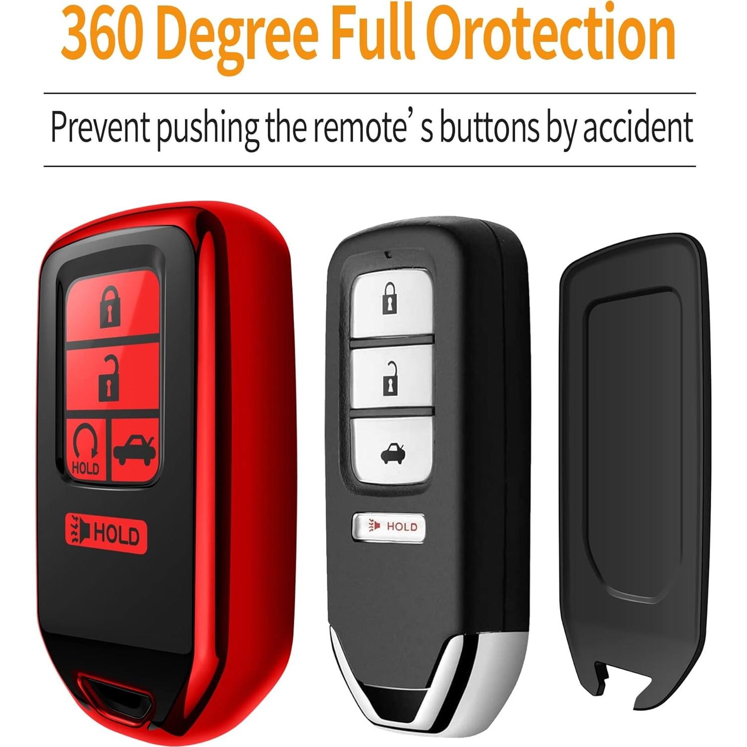 Funda de Llave Sindeda para Honda - Protección TPU Roja