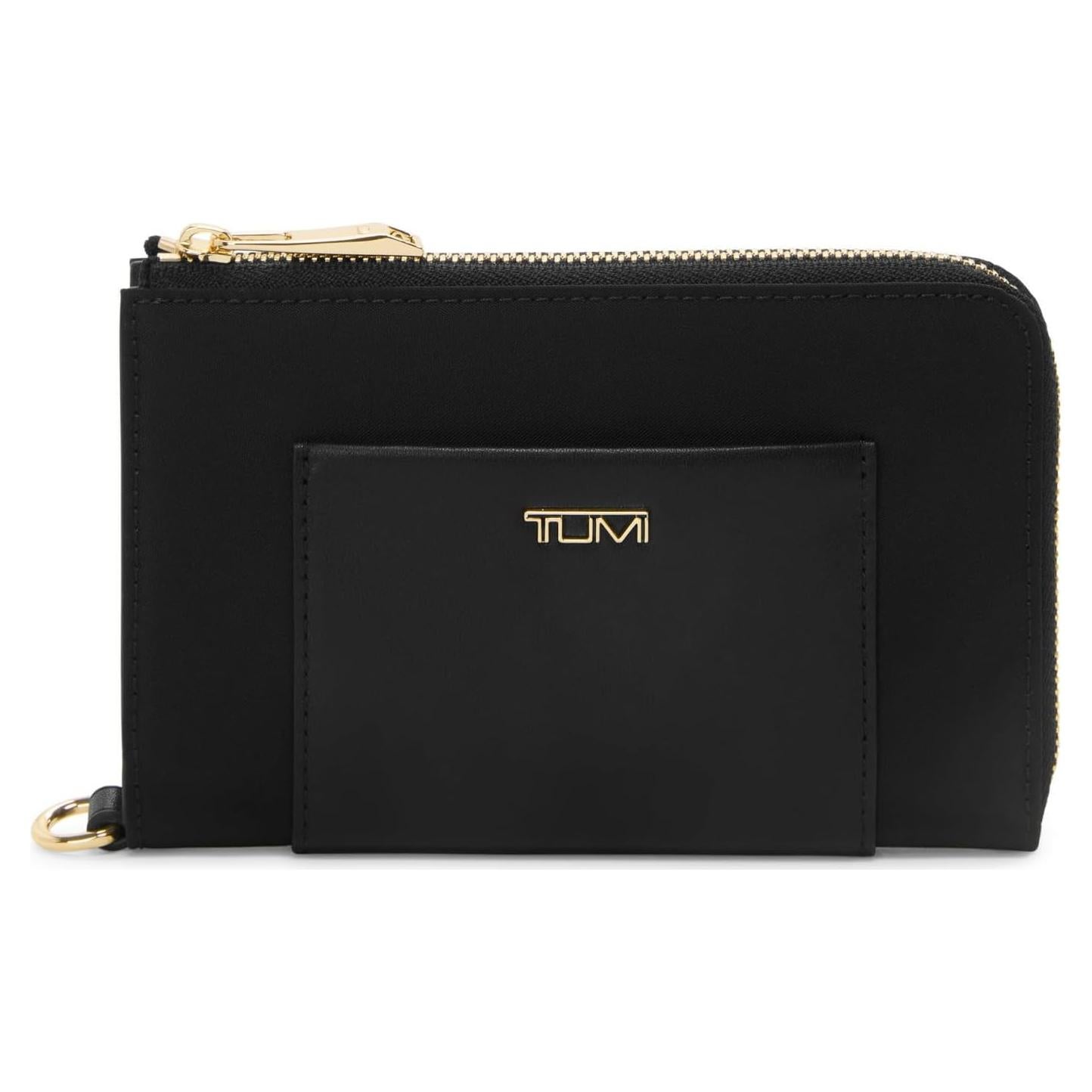 Estuche de Pasaporte Tumi Negro/Dorado con 4 Bolsillos