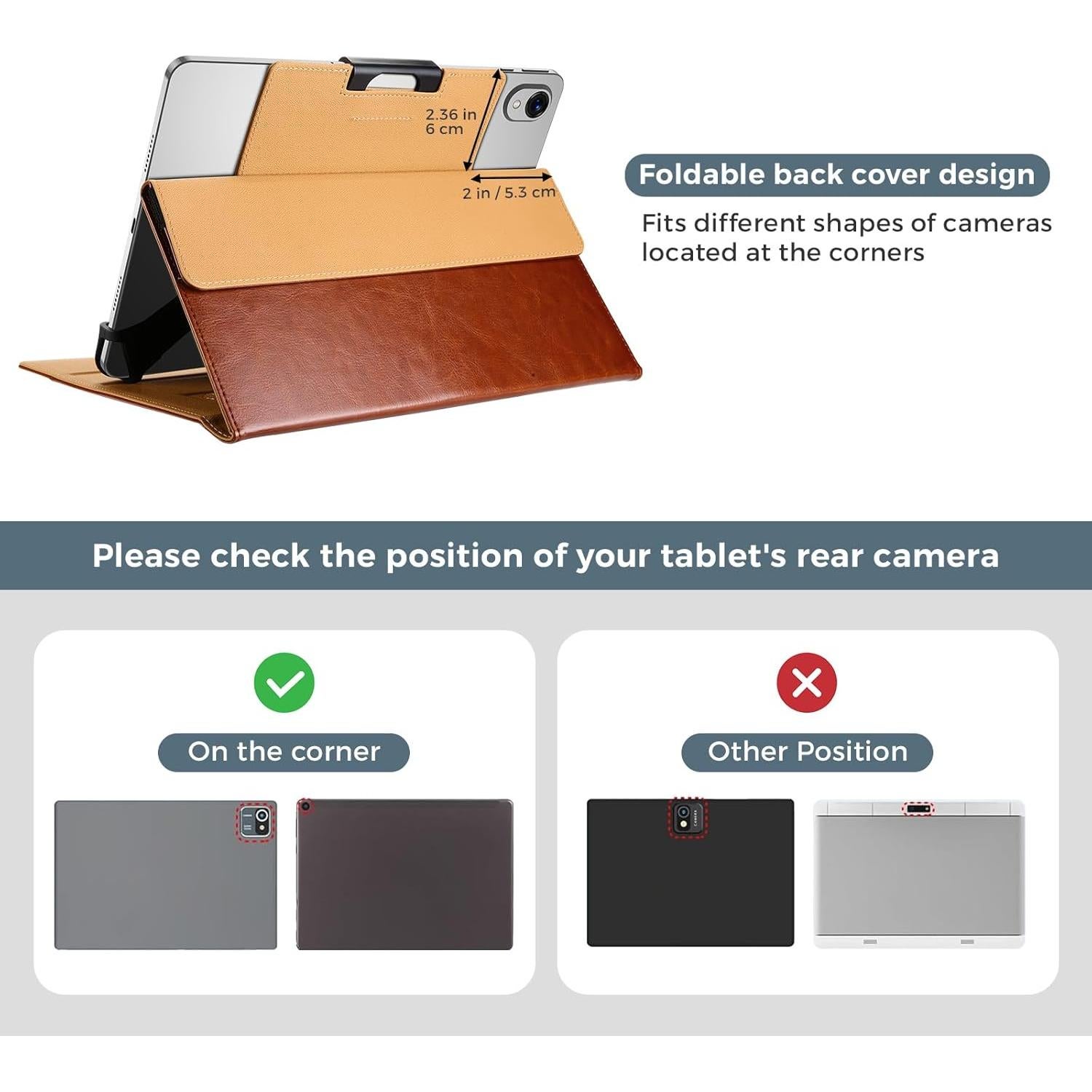 Funda Universal ProCase para Tabletas 9-11" Cuero Marrón