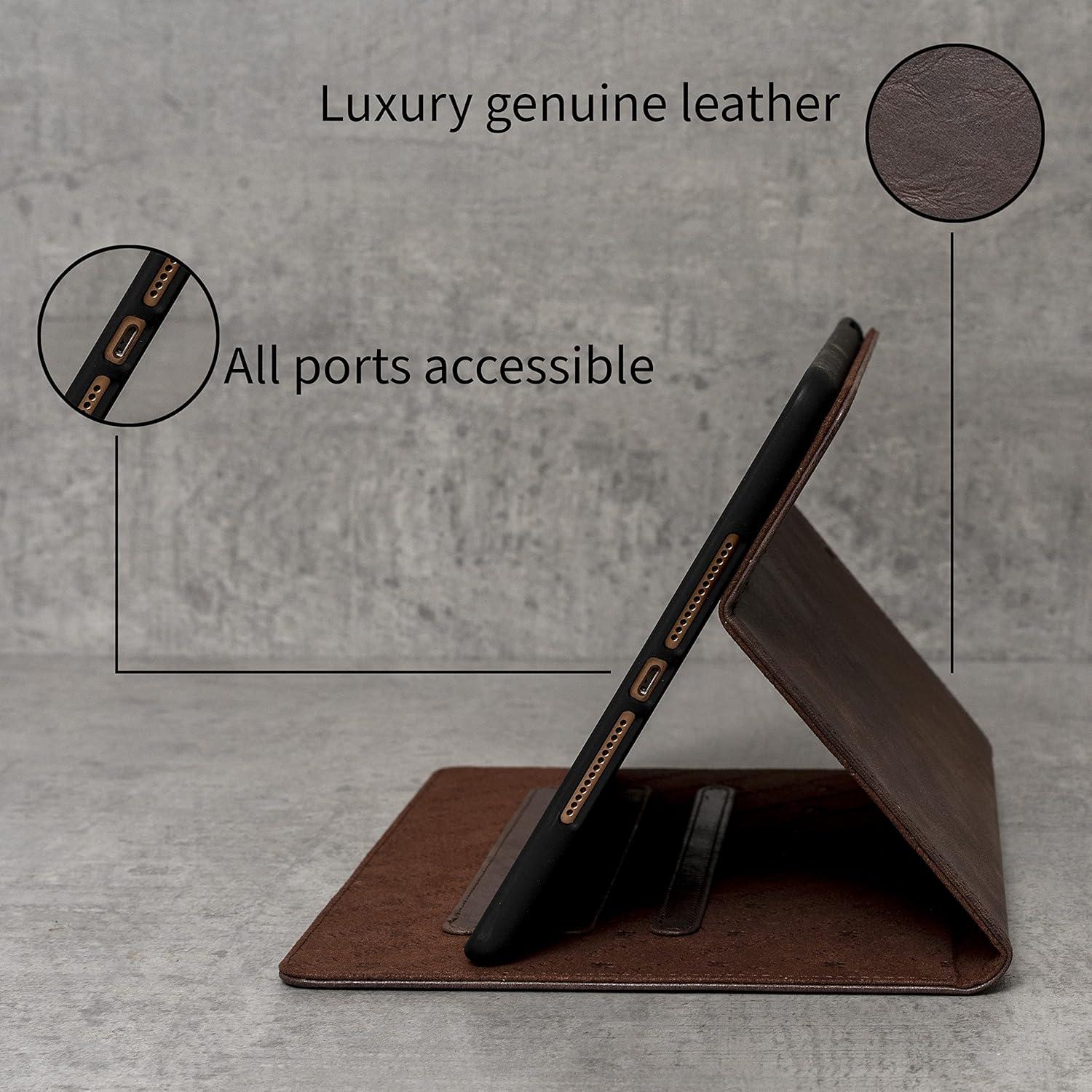 Funda de Cuero Porter Riley para iPad 10.2" 9ª/8ª/7ª Gen - Marrón