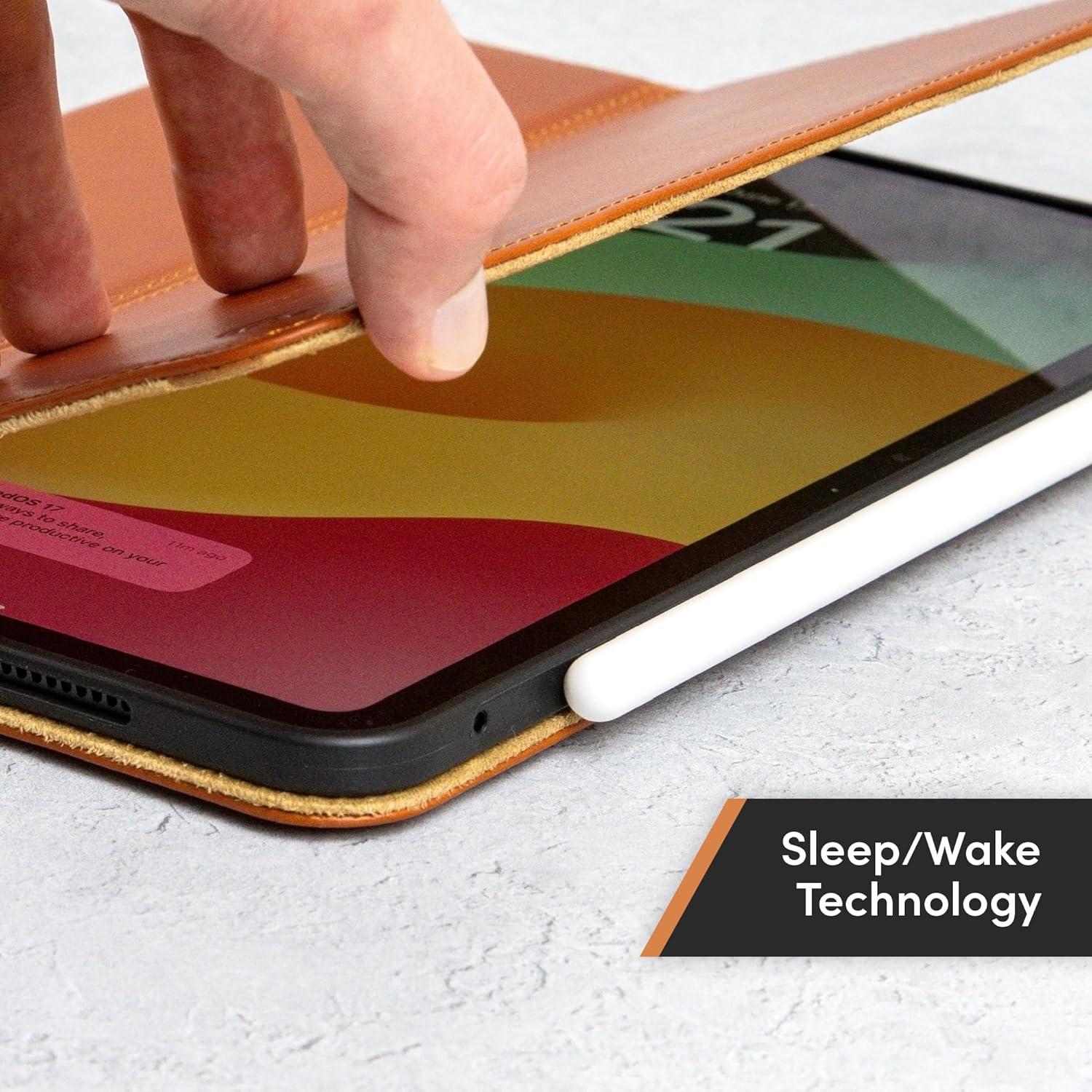 Funda de Cuero Real Casemade para iPad Air 10.9" M3/M2 - Marrón Claro