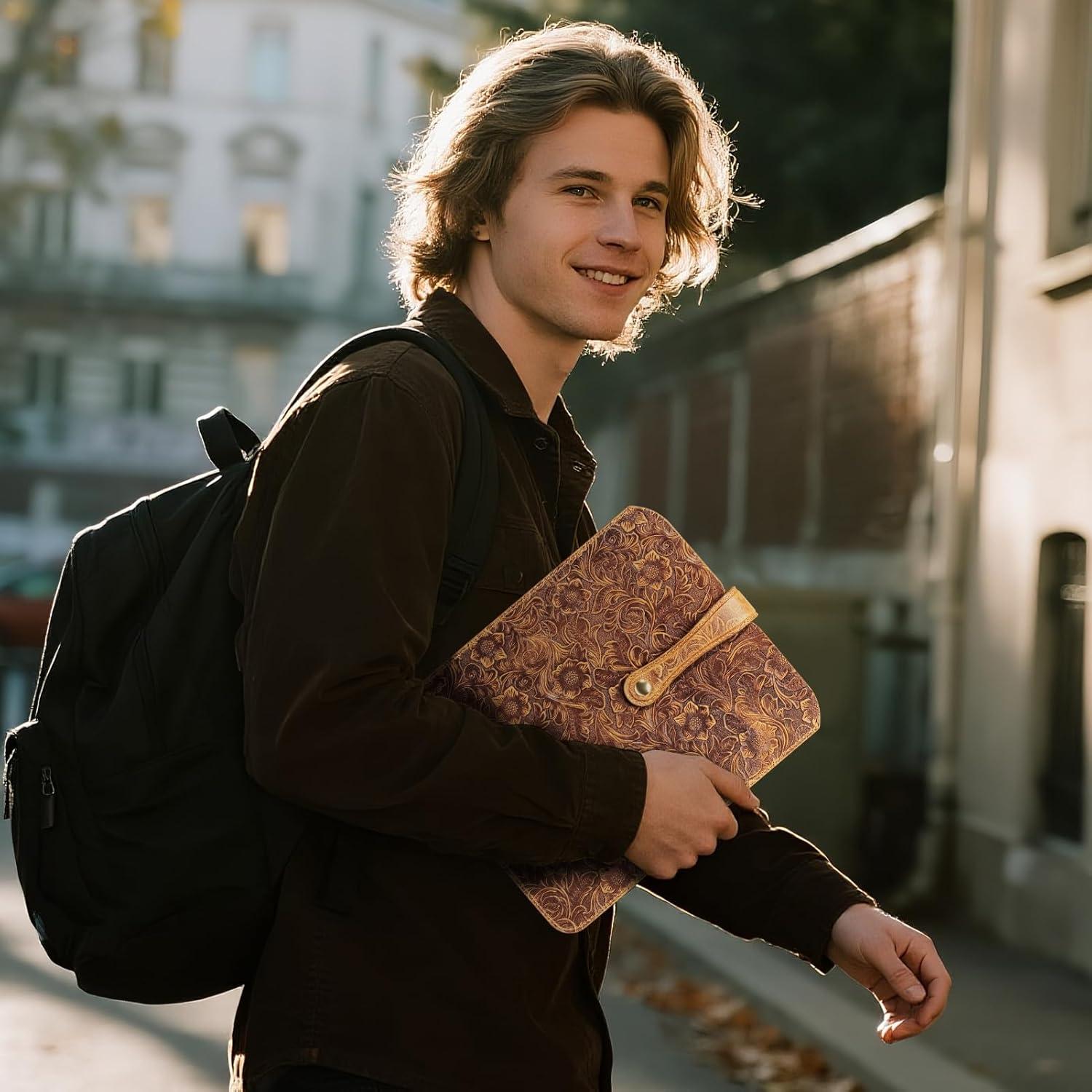 Funda de cuero RMAWRAD para iPad Pro 11" y Galaxy Tab S9