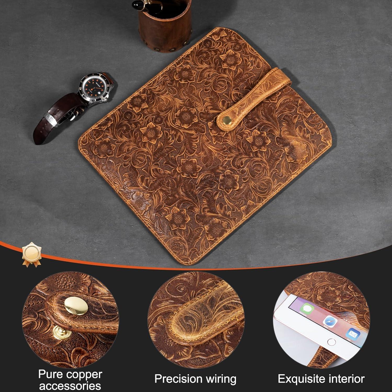 Funda de cuero RMAWRAD para iPad Pro 11" y Galaxy Tab S9