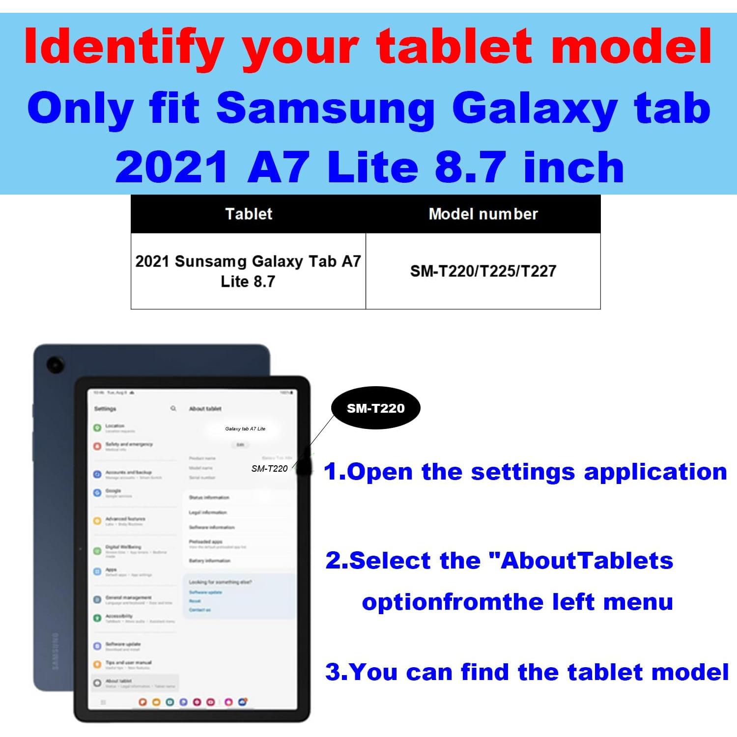 Funda de Cuero Genuino para Samsung Galaxy Tab A7 Lite 8.7" 2021