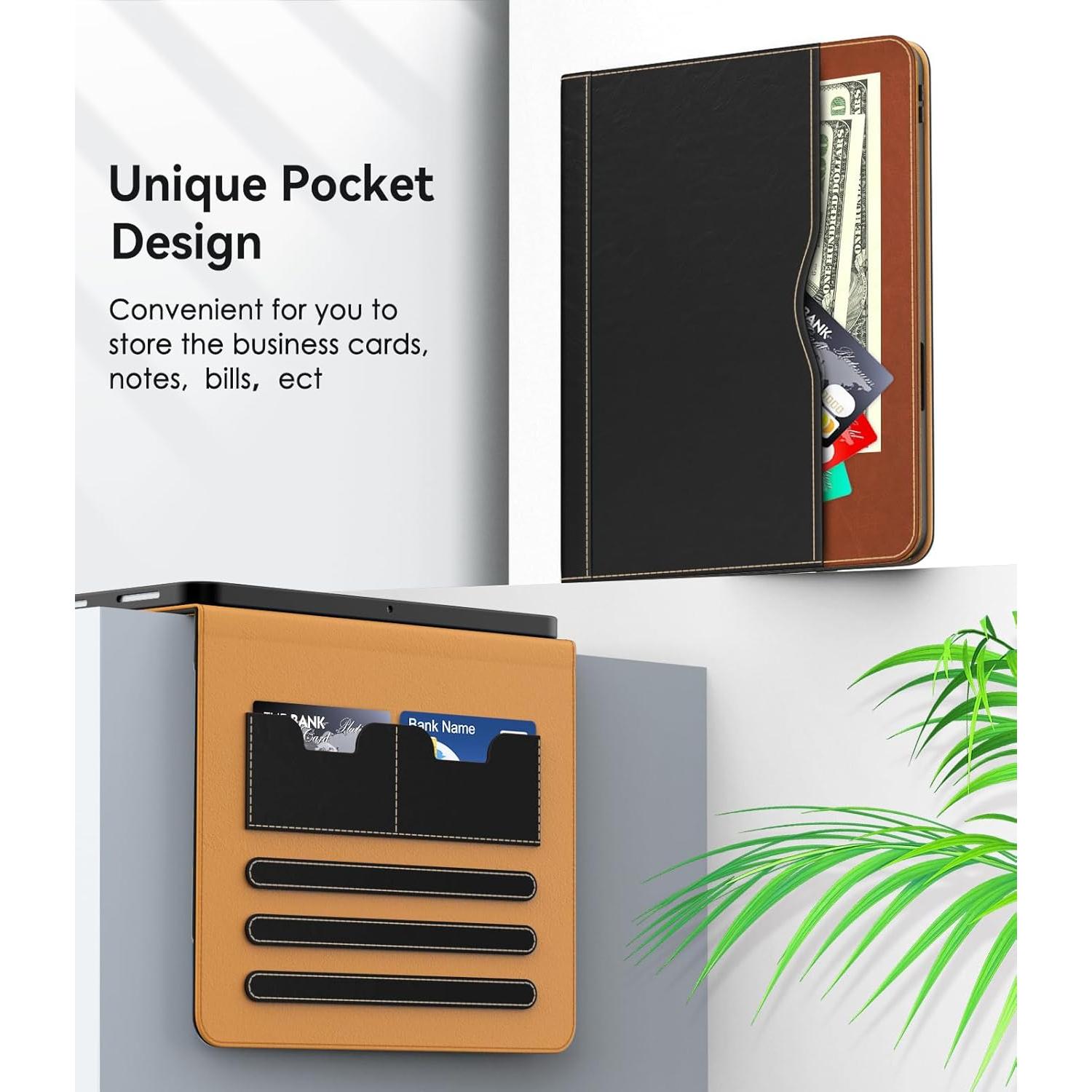 Funda de Cuero ZoneFoker para iPad Air 10.9" 2022/2020 - Negro/Marrón