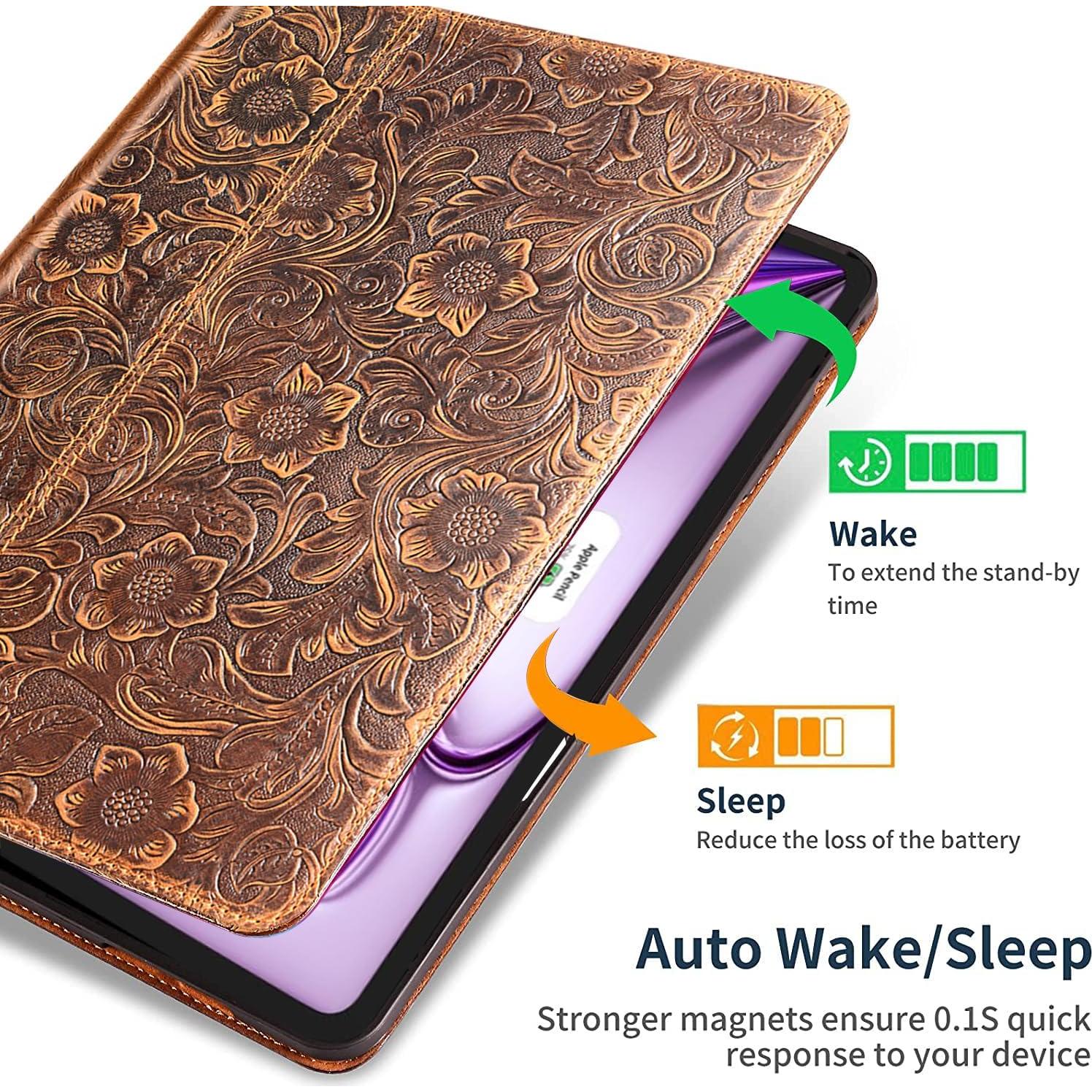 Funda de Cuero Genuino Gexmil para iPad Air 13" M3/M2 2024/2025