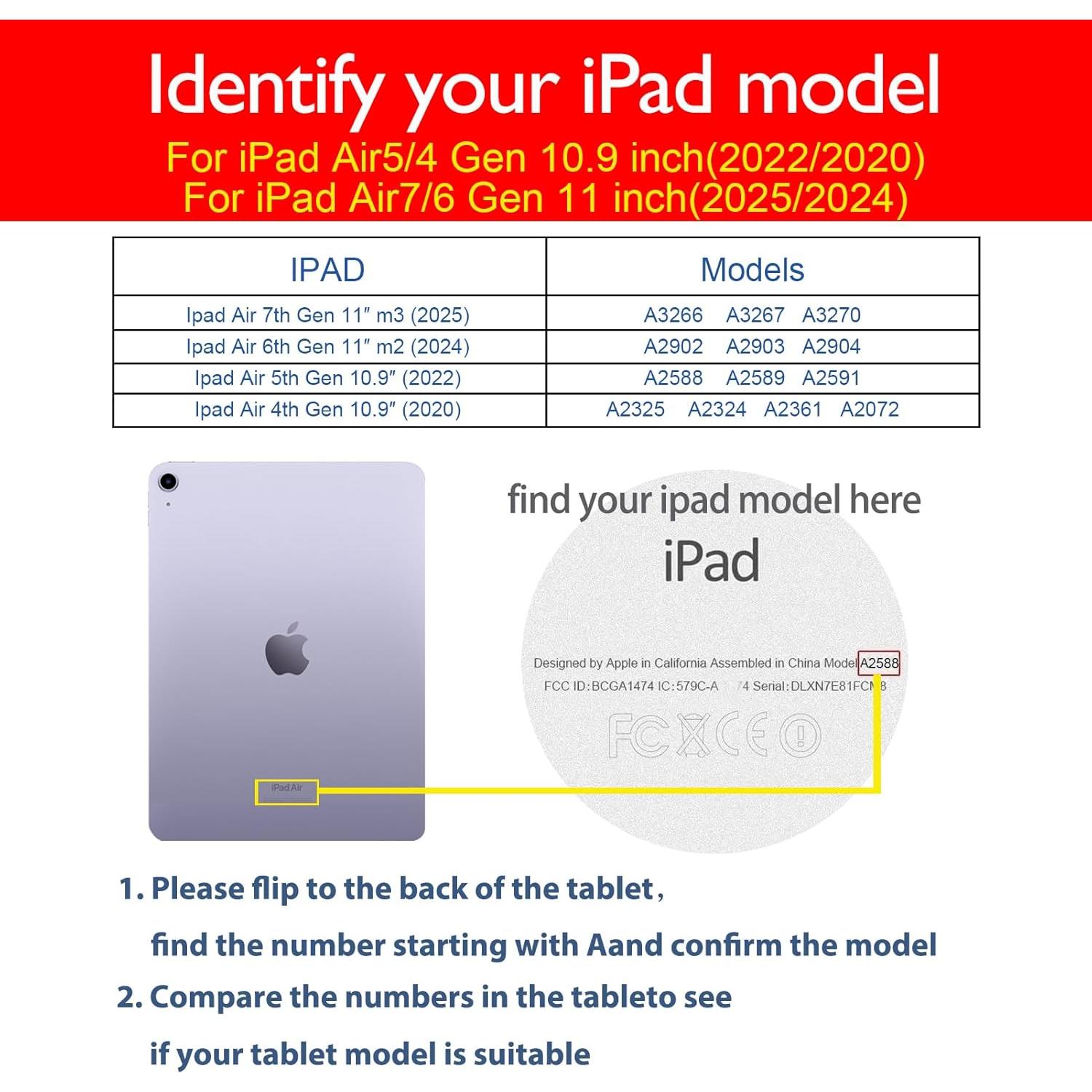 Funda de cuero para iPad Air 10.9" 5ª/6ª Gen - Azul