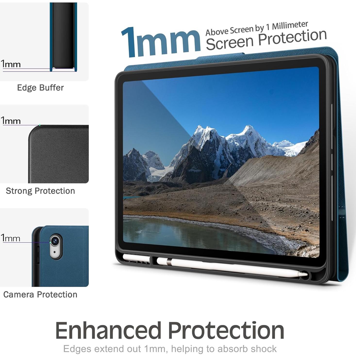 Funda KingBlanc para iPad 11" (A16) y 10.9" 2022, PU