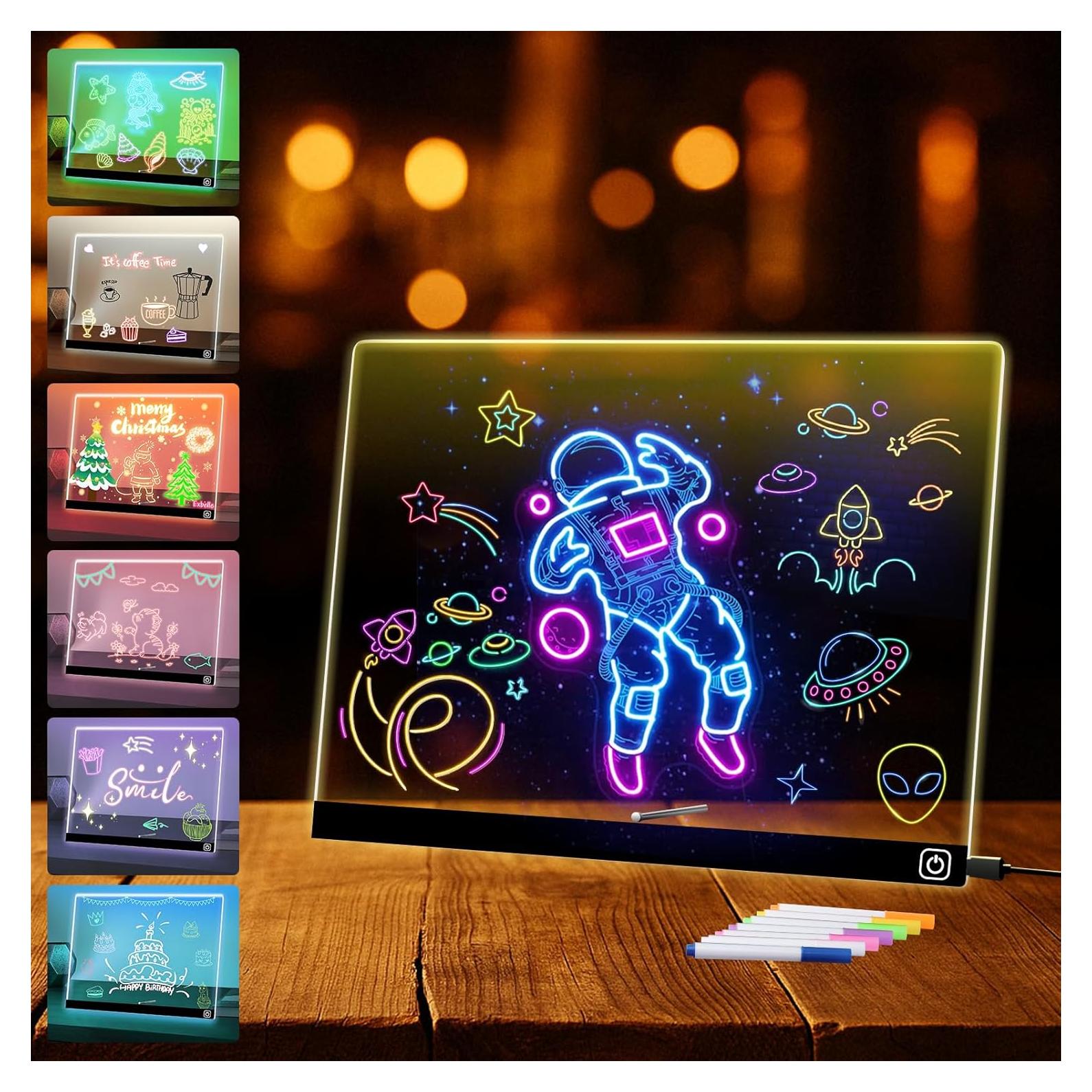 Tablero de Dibujo LED Exbelle 35.56 cm 7 Colores Borrable