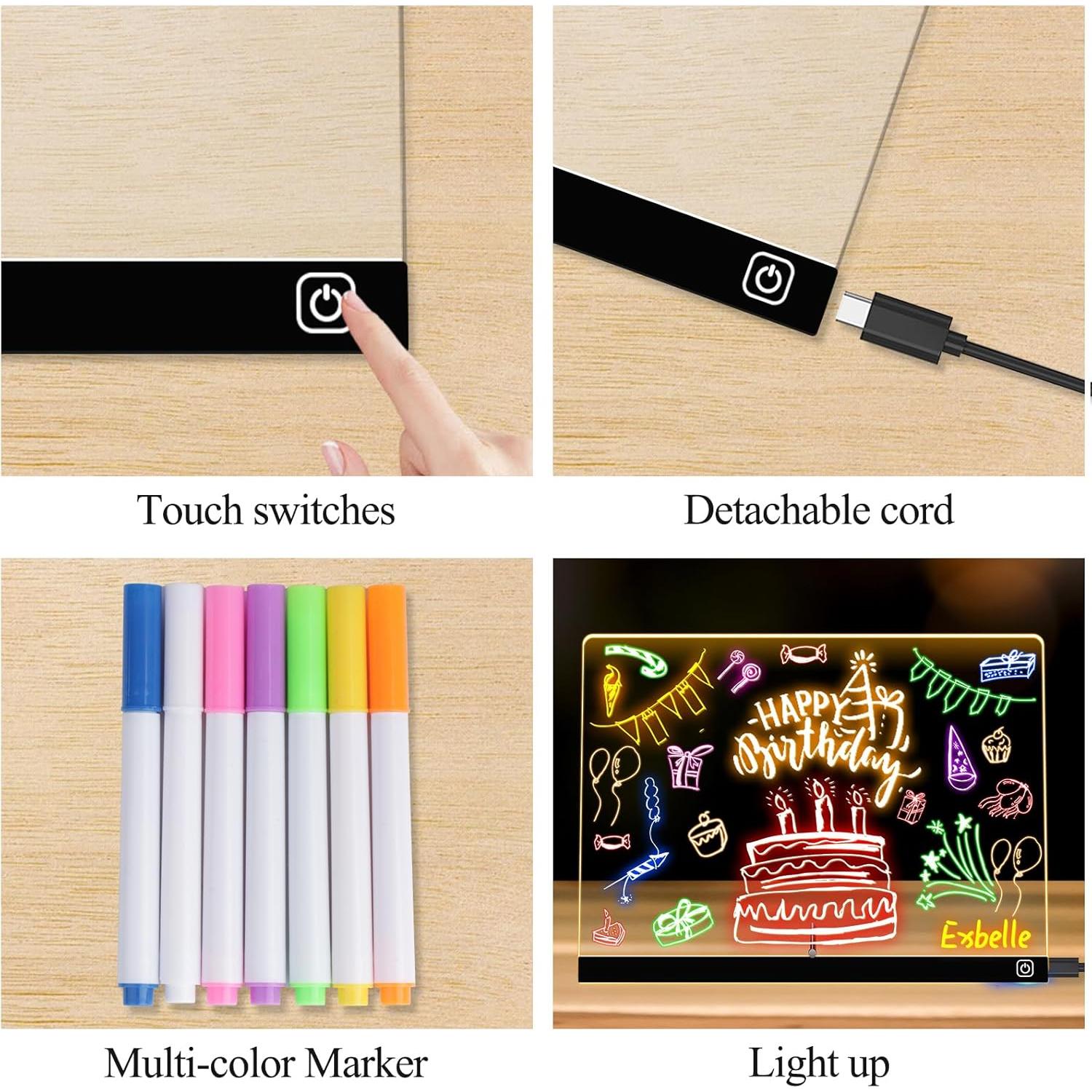 Tablero de Dibujo LED Exbelle 35.56 cm 7 Colores Borrable