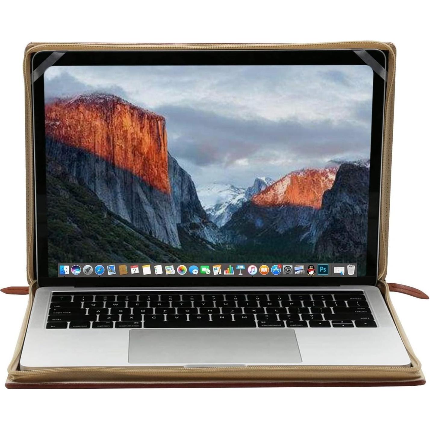 Funda para Laptop MOSISO Cuero PU Marrón 13" MacBook Air/Pro