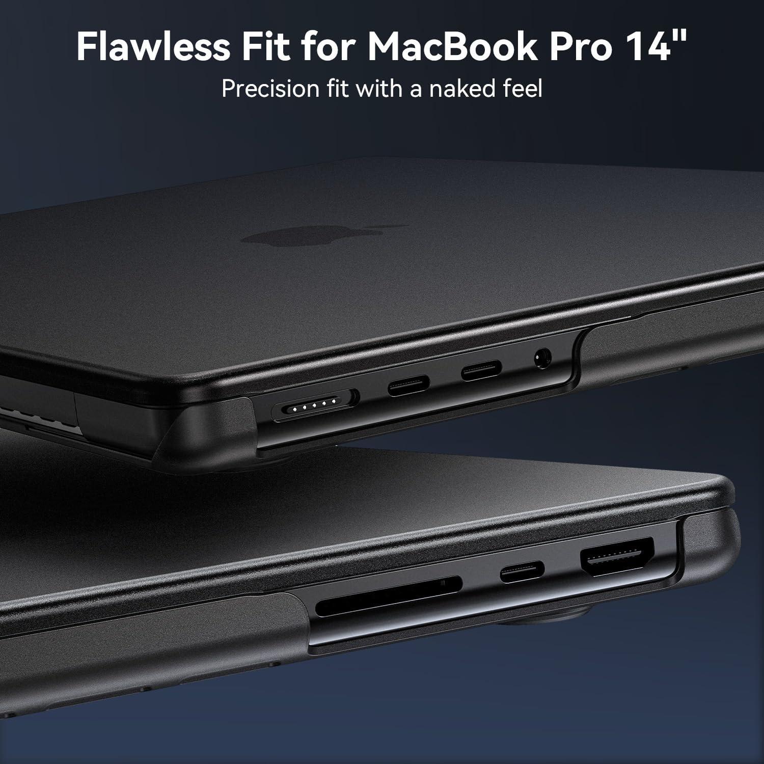 Funda Dura EooCoo para MacBook Pro 14" 2021-2025, Negro Mate