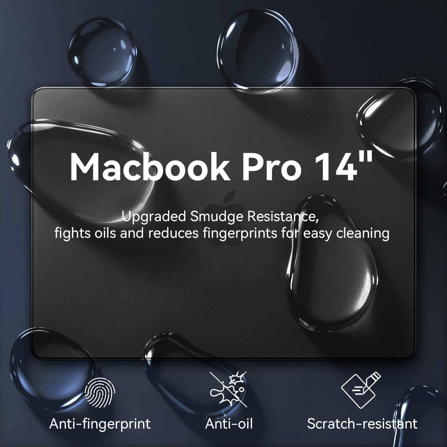 Funda Dura EooCoo para MacBook Pro 14" 2021-2025, Negro Mate