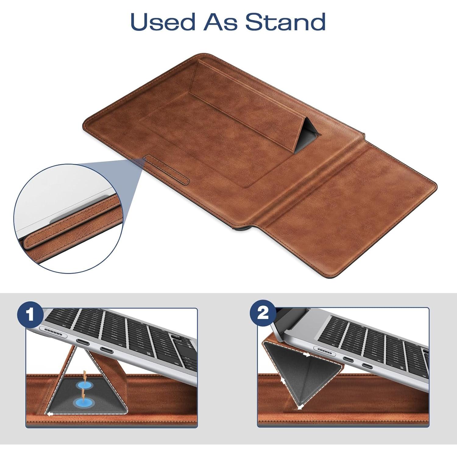 Funda Fintie delgada para MacBook Air/Pro 15-16 Pulgadas - Marrón