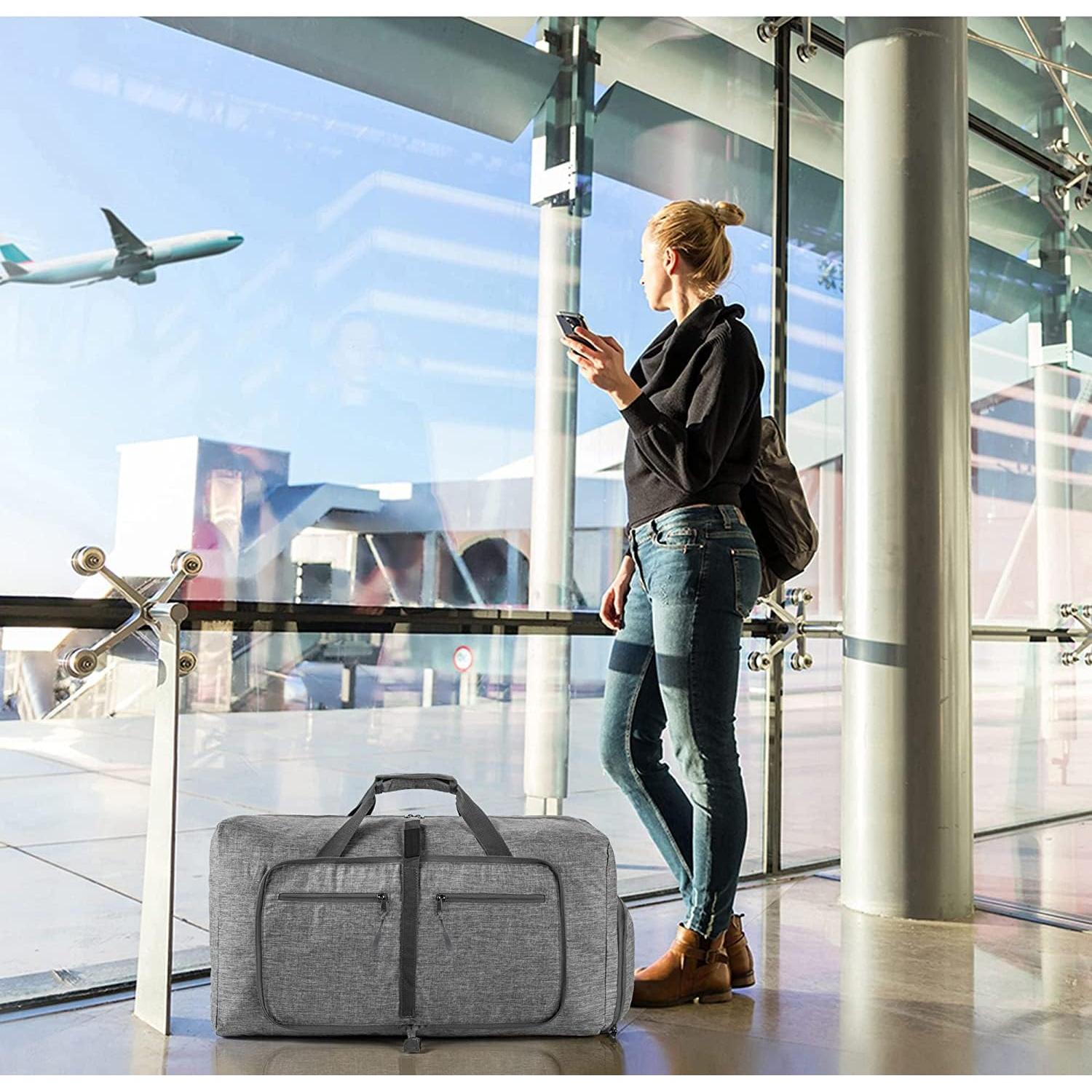 Bolsa de viaje Vomgomfom 65L Plegable con Compartimento