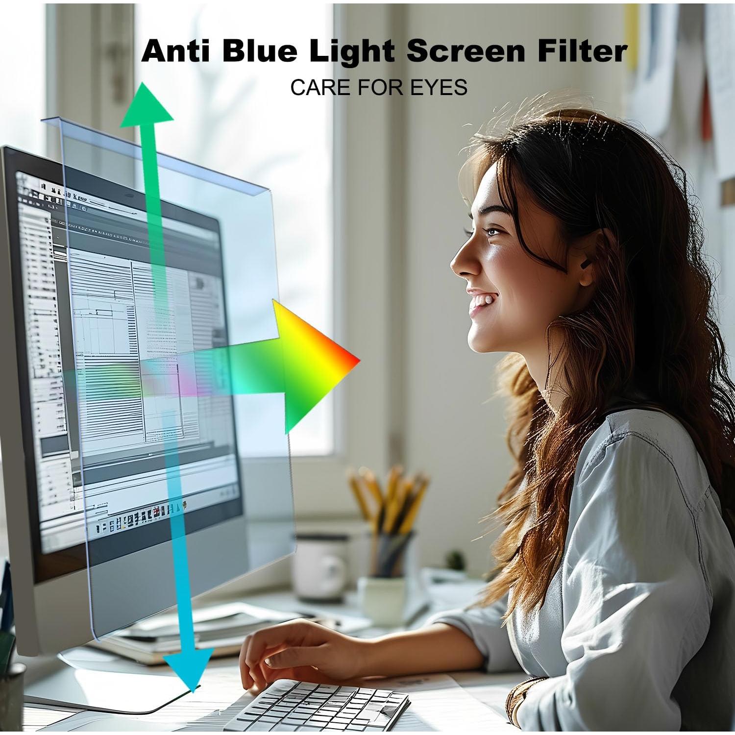 Protector de Pantalla Anti-Luz Azul Pozlle 23-24" para Monitores