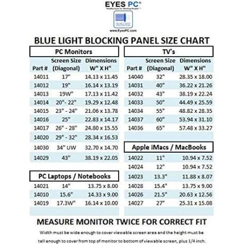 Protector de Pantalla 17.3" EYES PC Bloqueo Luz Azul 100%