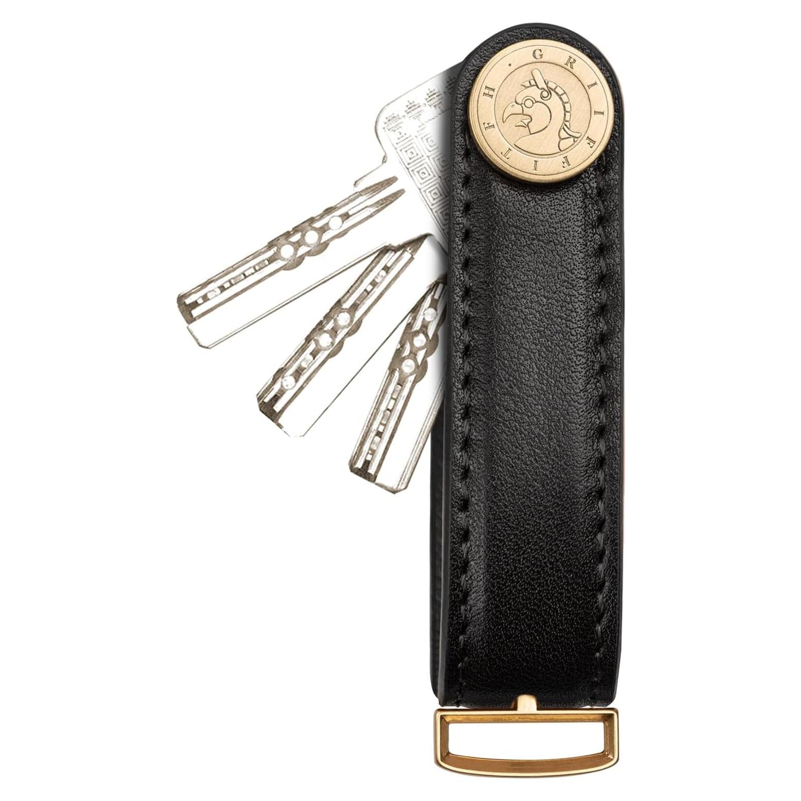 Organizador de Llaves de Cuero GRIIFFITFH Minimalista Negro