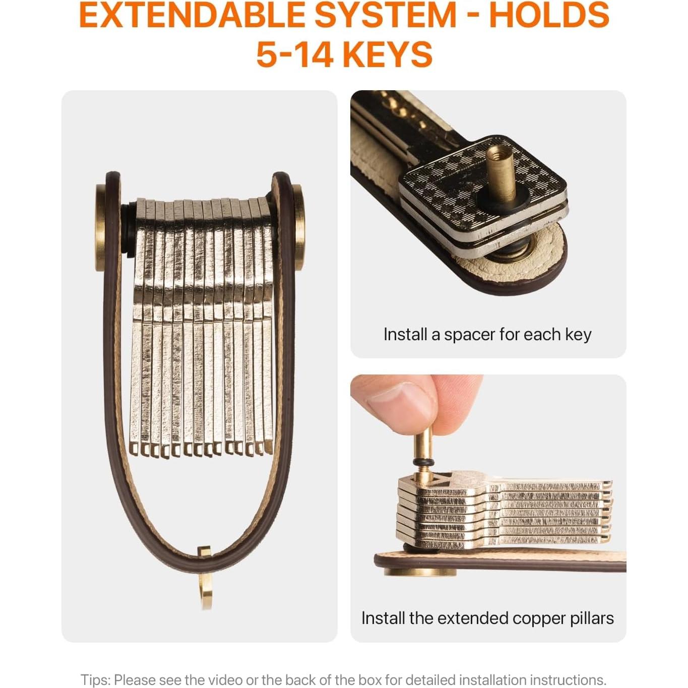 Organizador de Llaves de Cuero GRIIFFITFH Minimalista Negro