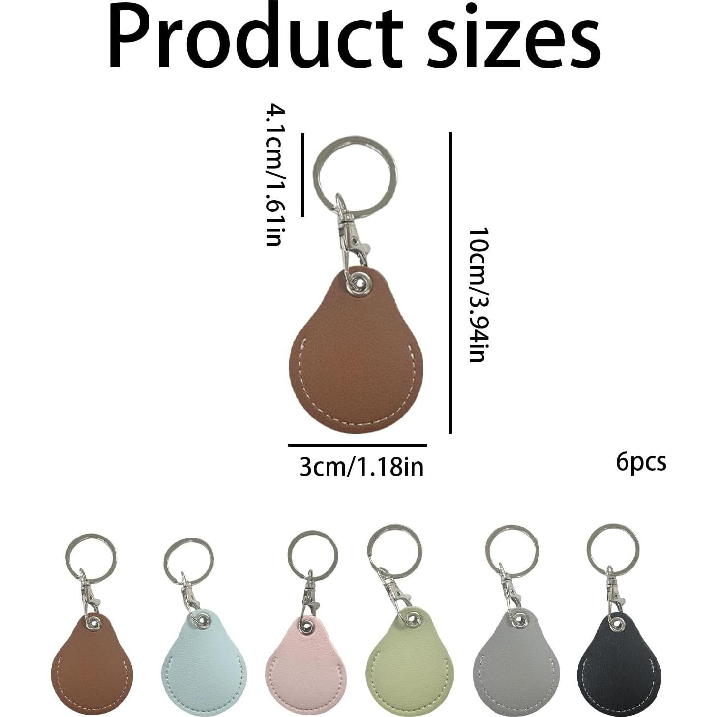 Soporte de Llave de Cuero PU 6 Pcs - Funda para Oficina y Acceso