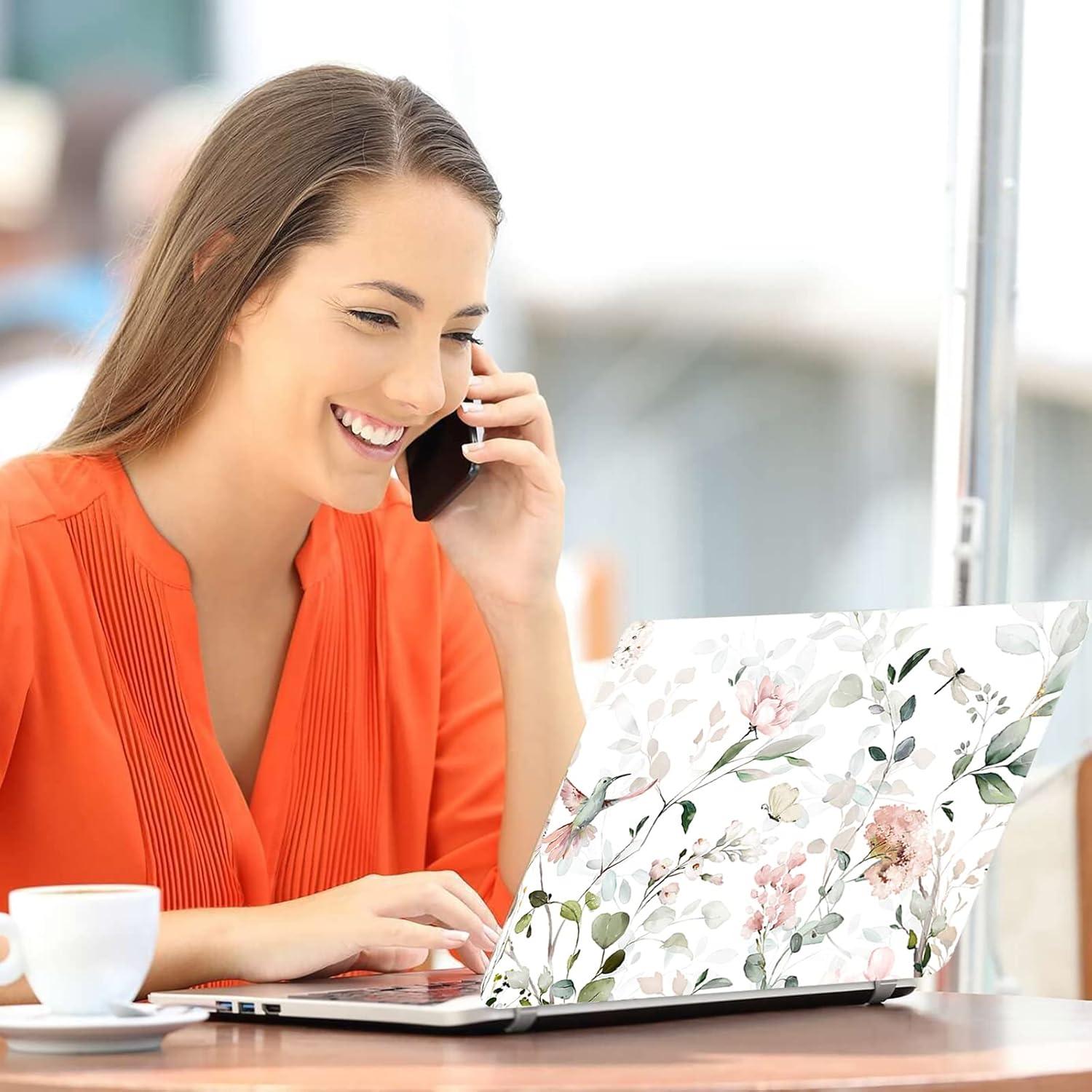 Pegatina para Laptop RICHEN 15.6" Flores y Aves Vinilo Protector