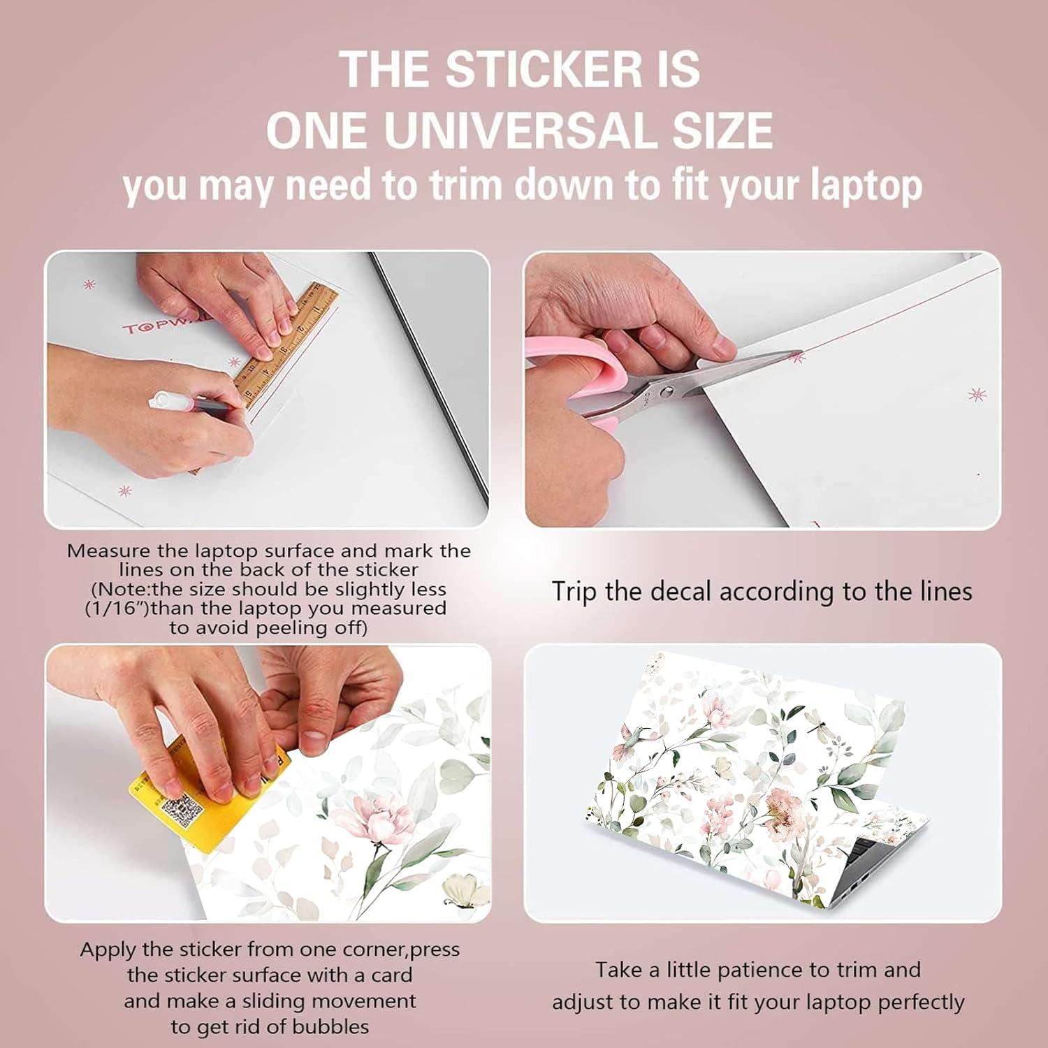 Pegatina para Laptop RICHEN 15.6" Flores y Aves Vinilo Protector