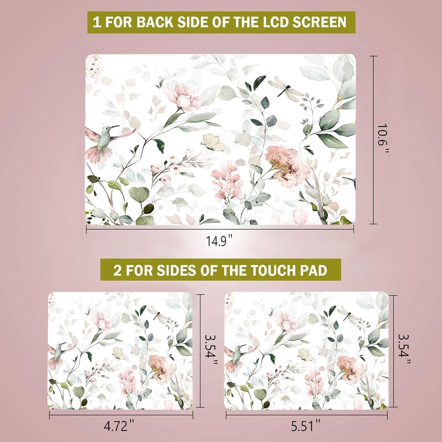 Pegatina para Laptop RICHEN 15.6" Flores y Aves Vinilo Protector