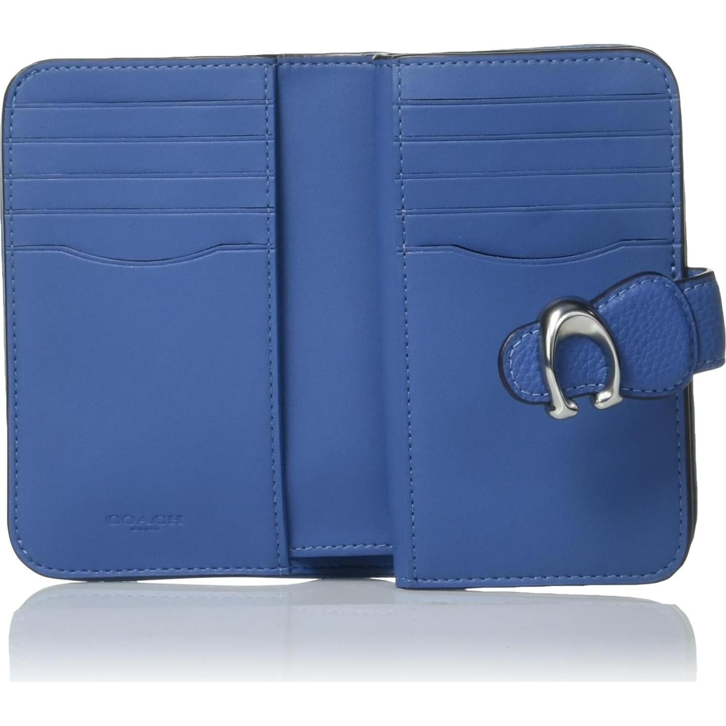 Billetera Mediana Coach Tabby Cuero Pebble Azul Cielo