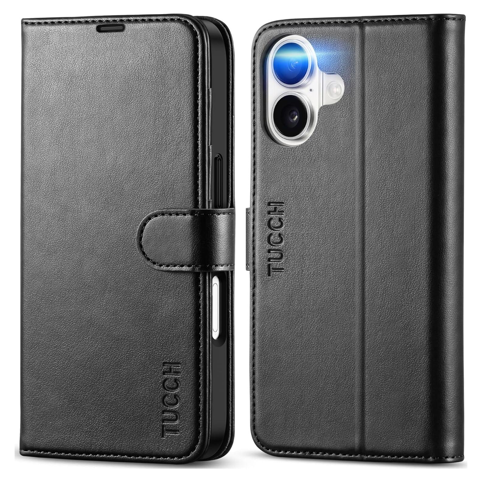 Funda Cartera TUCCH para iPhone 17 - Cuero PU, Bloqueo RFID, 4 Tarjetas