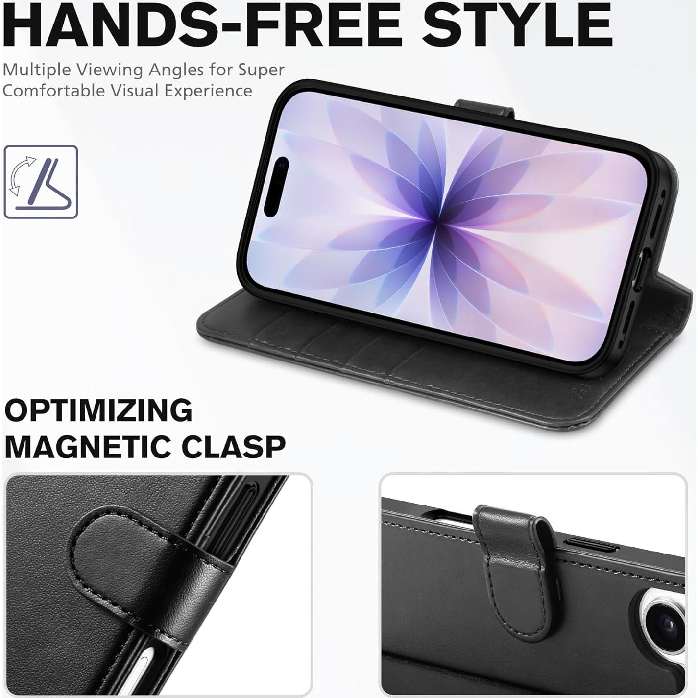 Funda Cartera TUCCH para iPhone 17 - Cuero PU, Bloqueo RFID, 4 Tarjetas