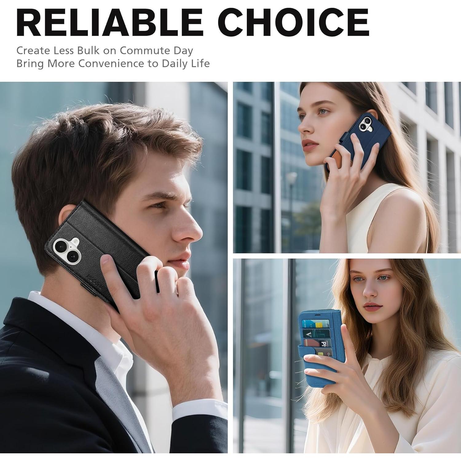 Funda Cartera TUCCH para iPhone 17 - Cuero PU, Bloqueo RFID, 4 Tarjetas