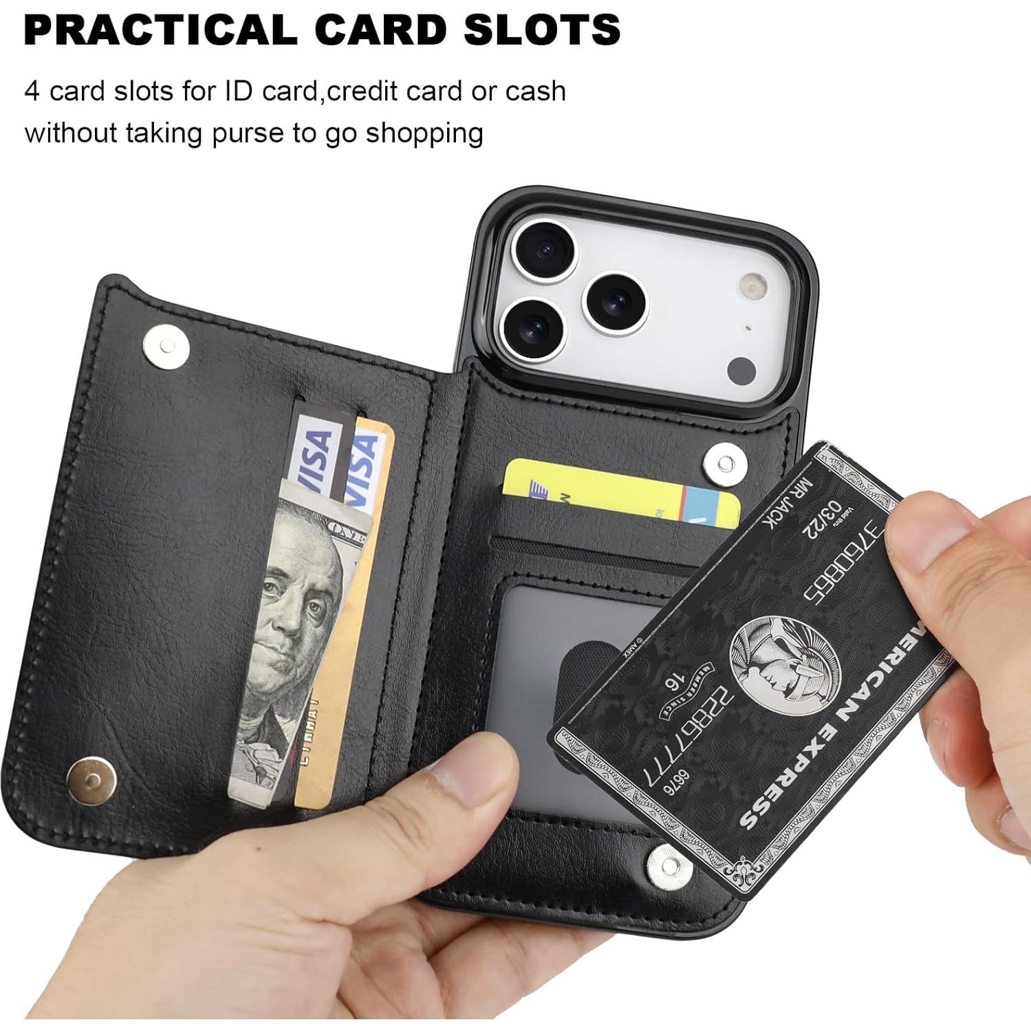 Funda de Cartera ONETOP para iPhone 17 Pro Max - Negro