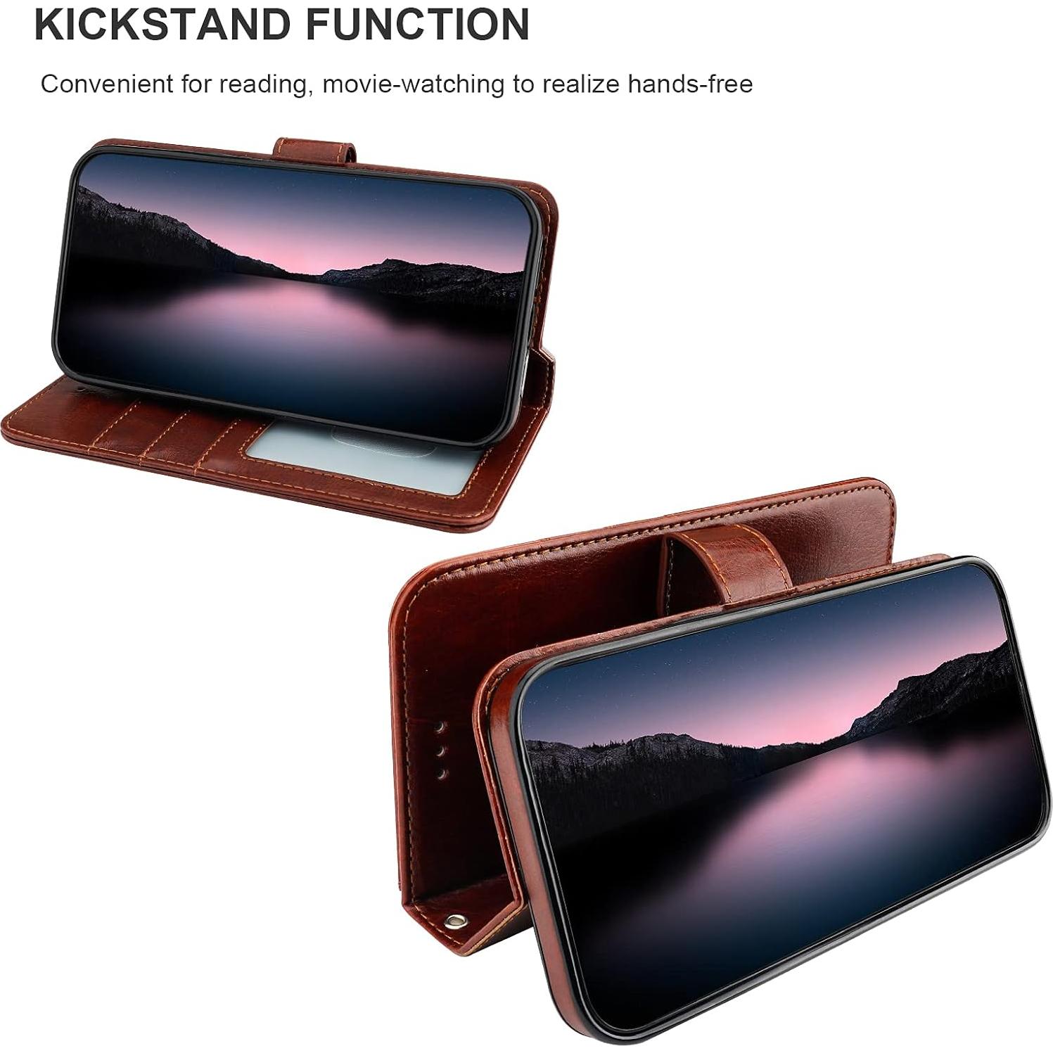 Funda Cartera Desmontable Bocasal para iPhone 14 Marrón 6.1"