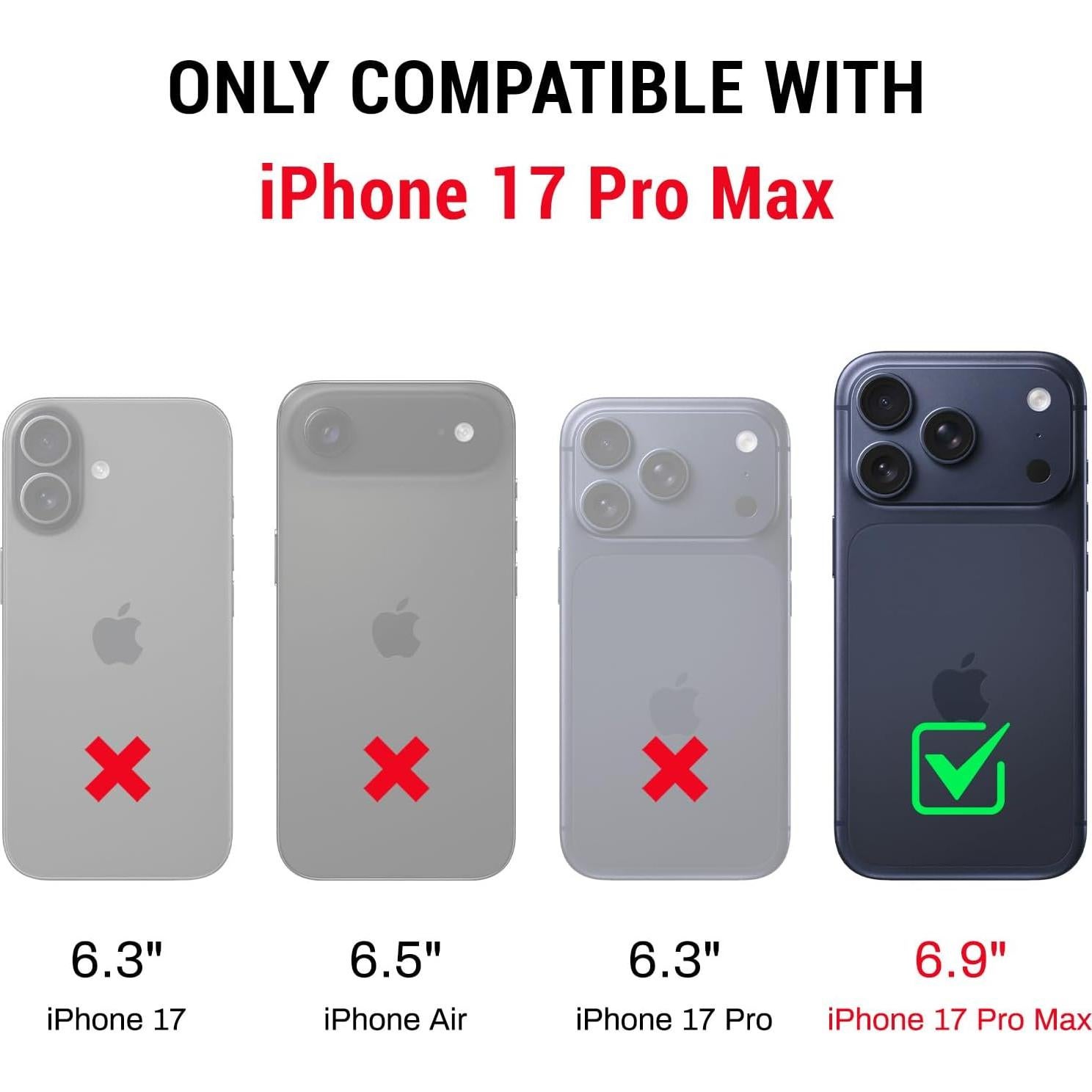 Funda para iPhone 17 Pro Max DJDUCK con soporte para tarjetas RFID