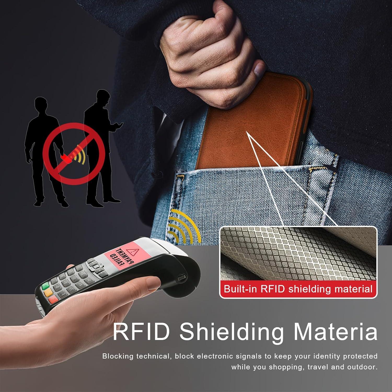 Funda para iPhone 17 Pro Max DJDUCK con soporte para tarjetas RFID