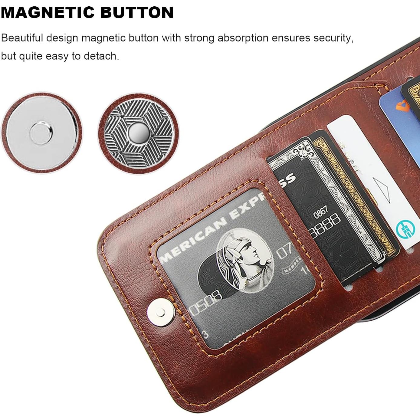 Funda Cartera KIHUWEY para iPhone 16 Pro Max 6.9" Cuero Marrón