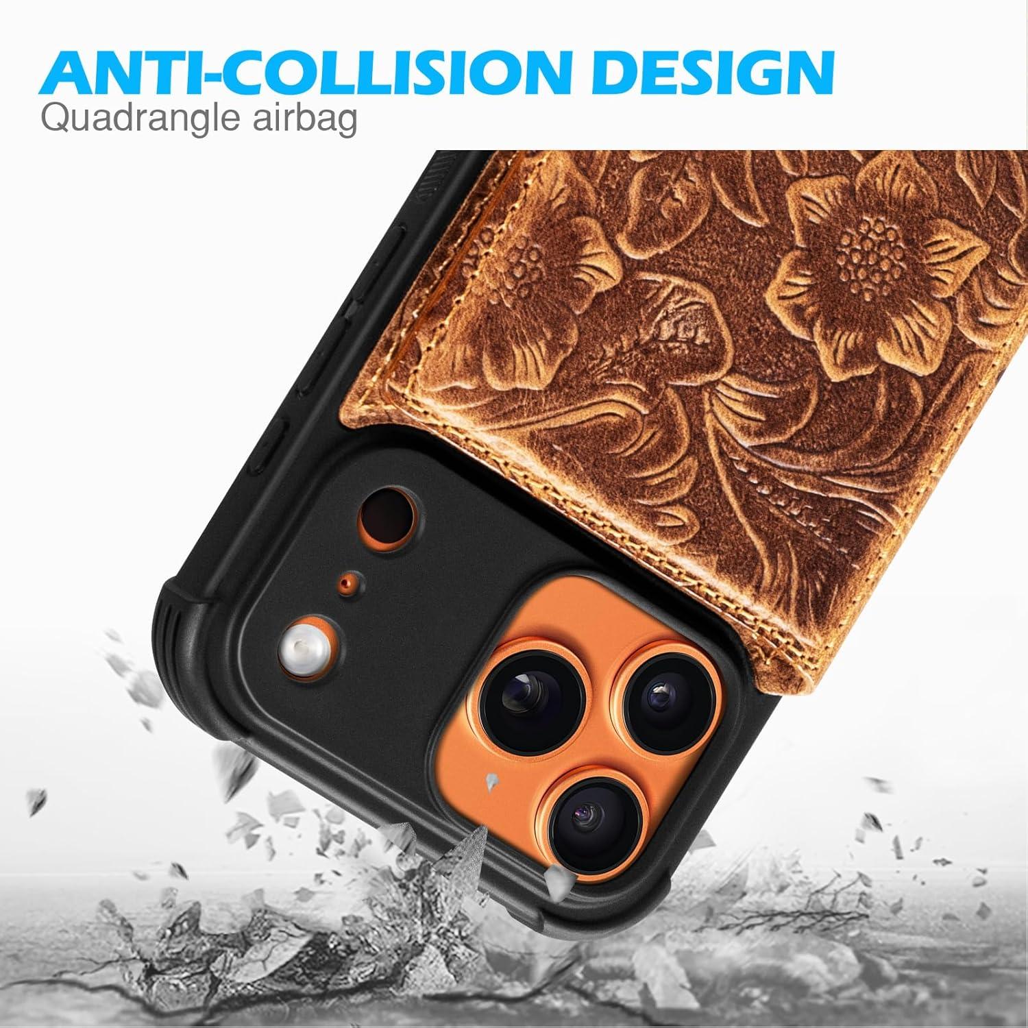 Funda de Cuero Genuino RMAWRAD para iPhone 17 Pro Max 6.9"