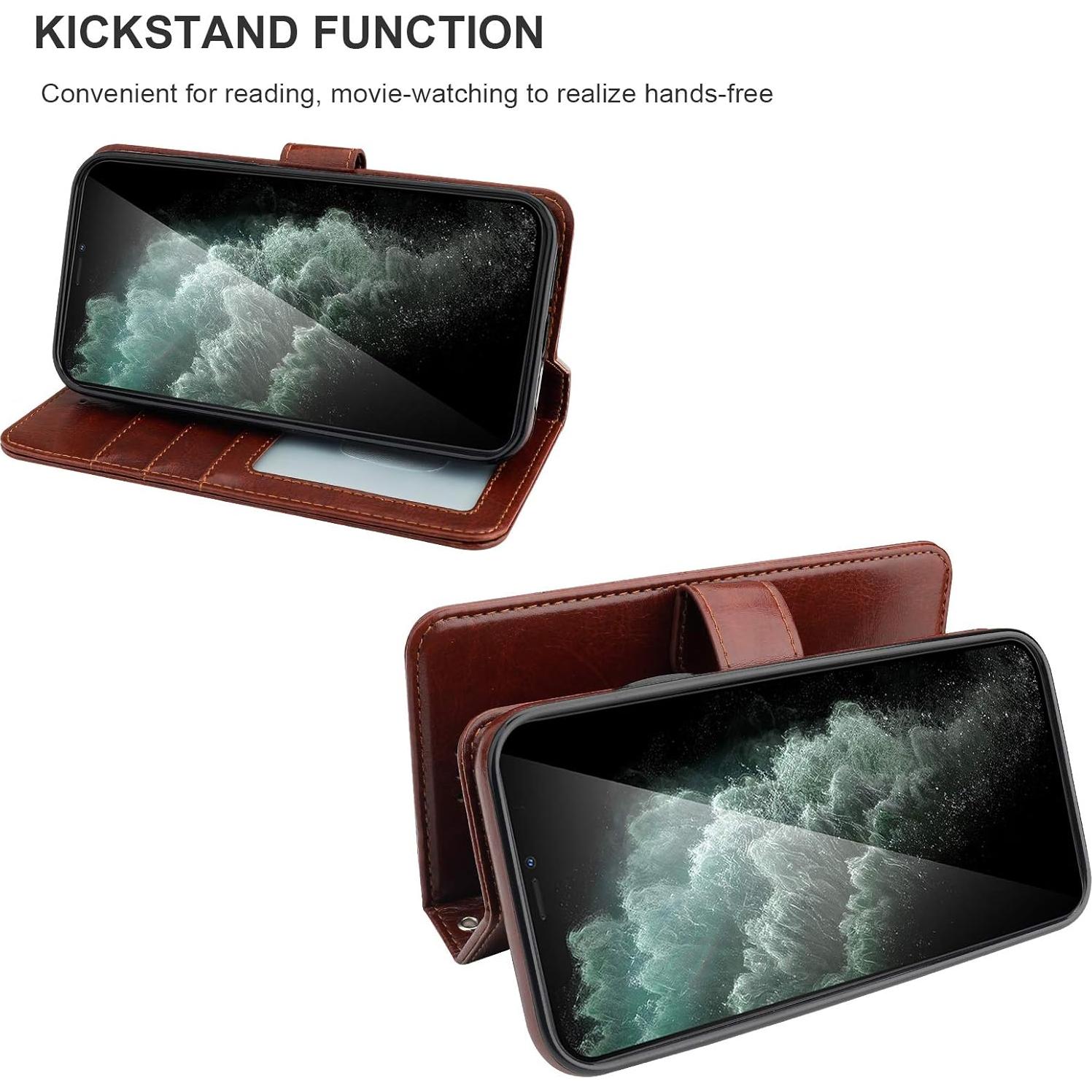 Funda de Cartera Desmontable Bocasal para iPhone 11 6.1" Marrón