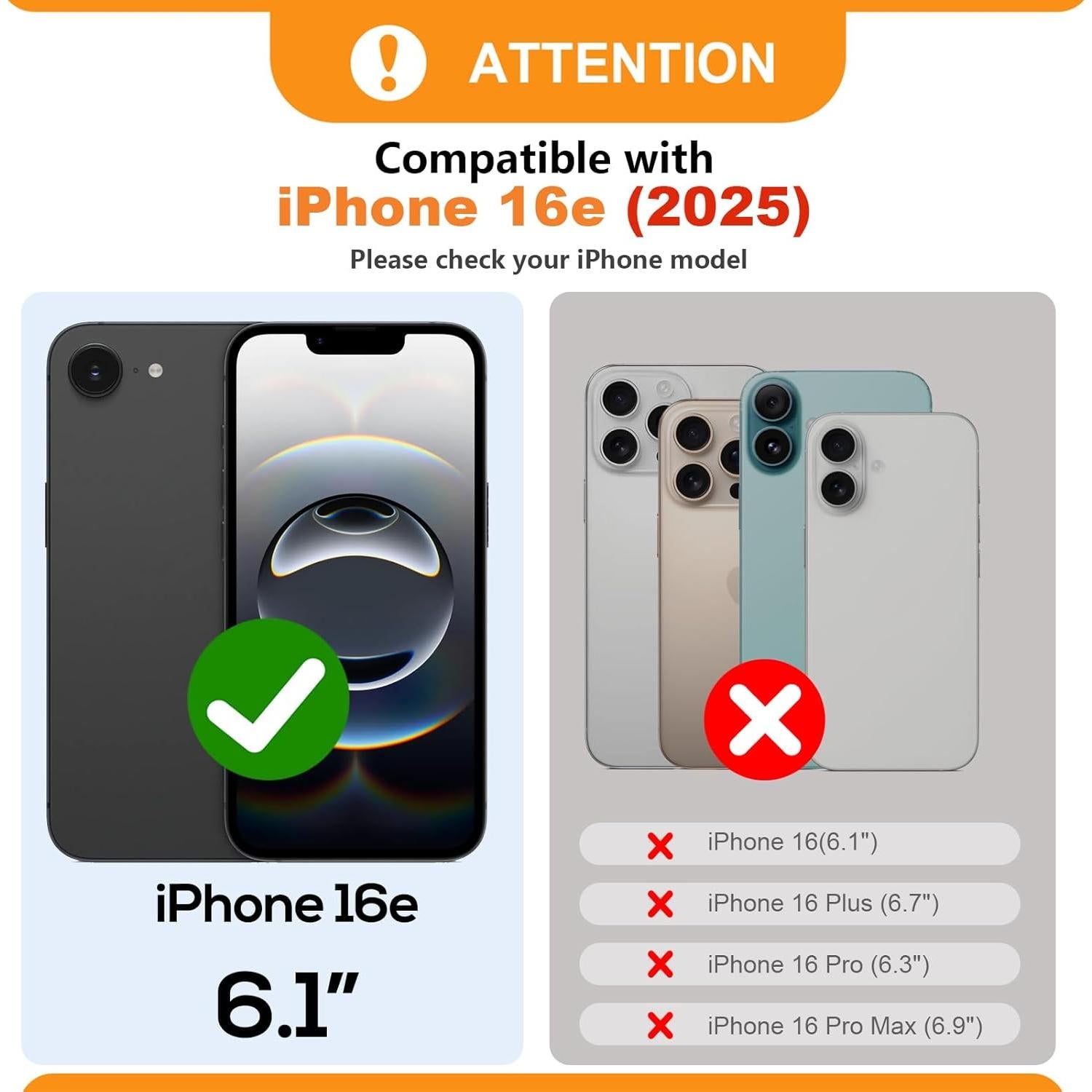 Funda Cartera Desmontable Bocasal para iPhone 16e 6.1" RFID