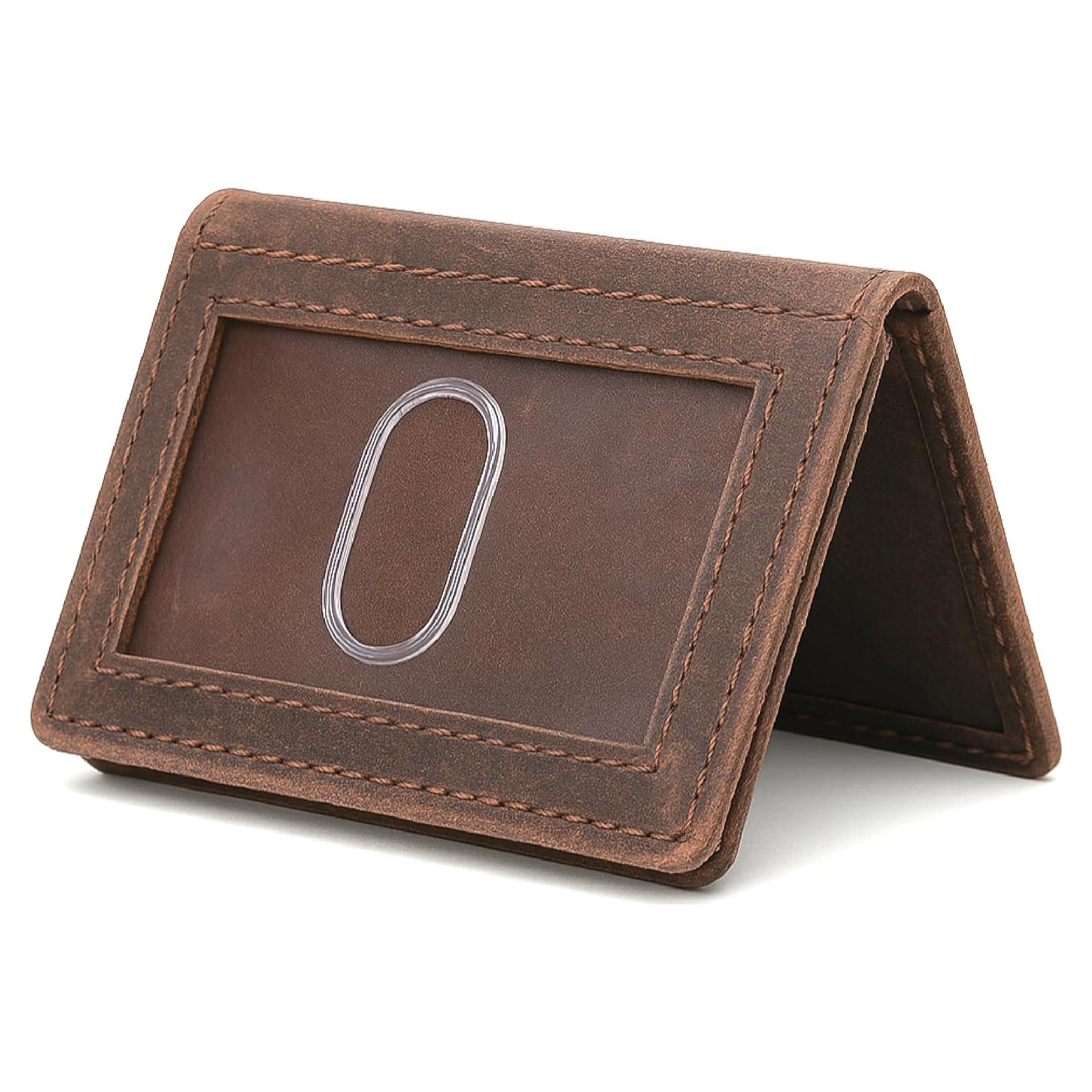 Cartera de Cuero Genuino The Antiq Marrón RFID para Hombres