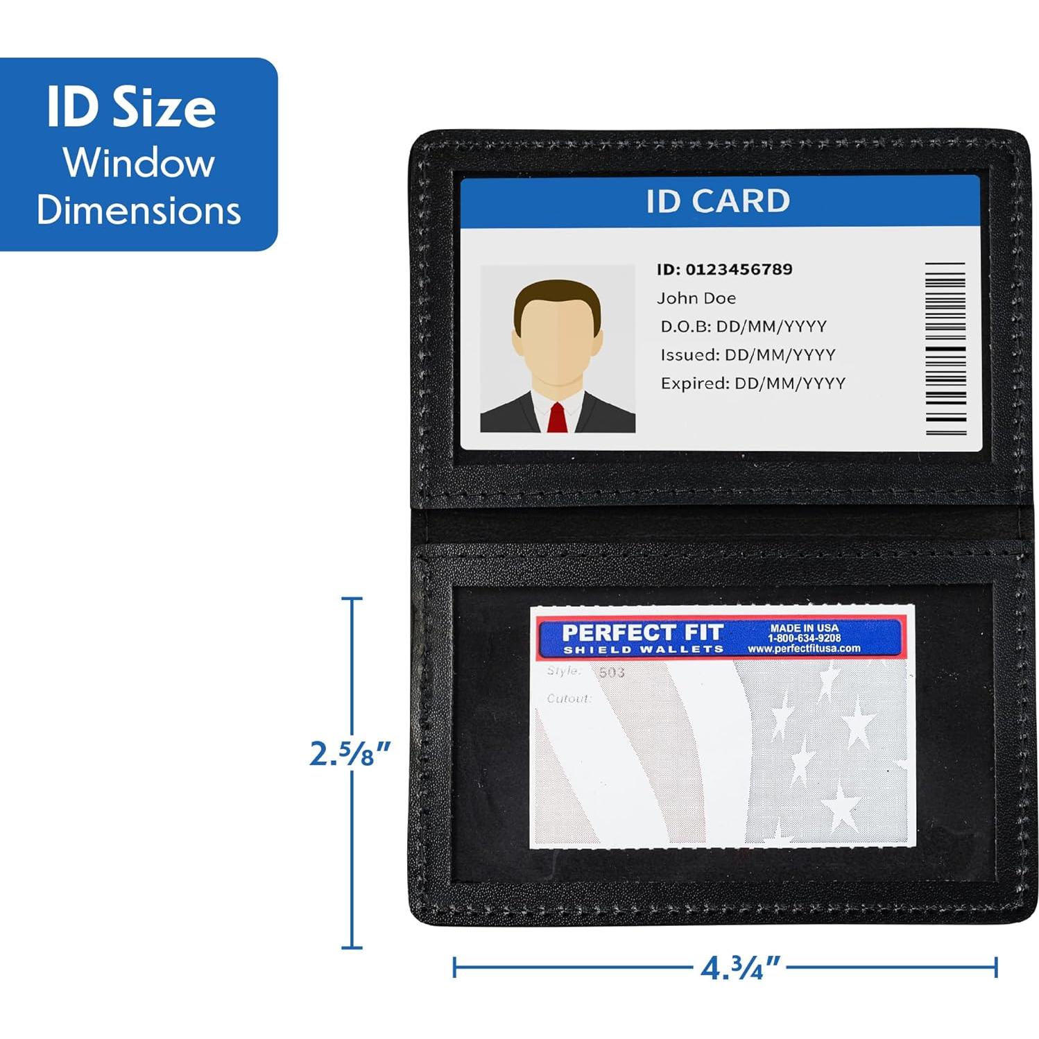 Cartera Bifold de Cuero Perfect Fit Shield 503 Negro ID y Tarjetas