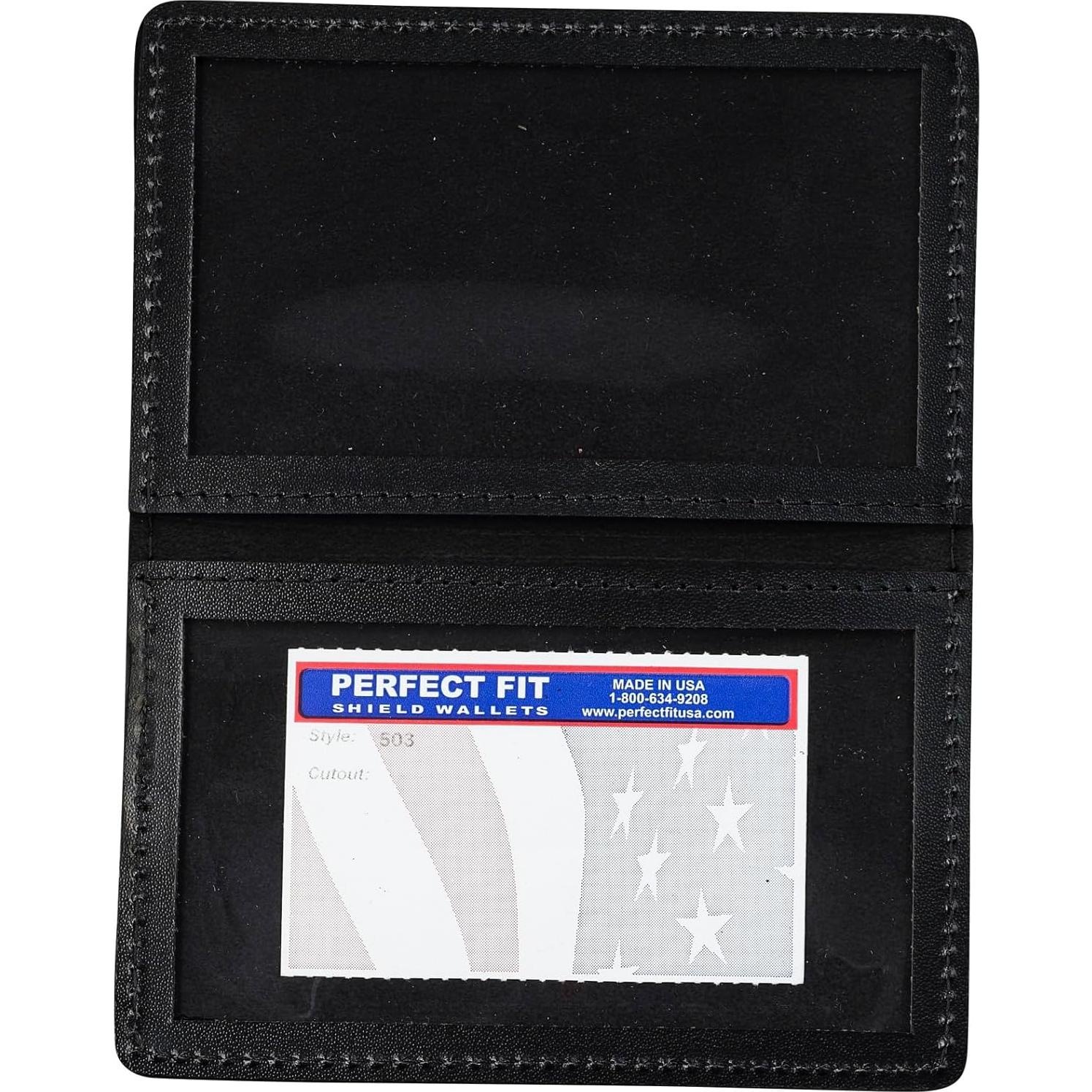 Cartera Bifold de Cuero Perfect Fit Shield 503 Negro ID y Tarjetas