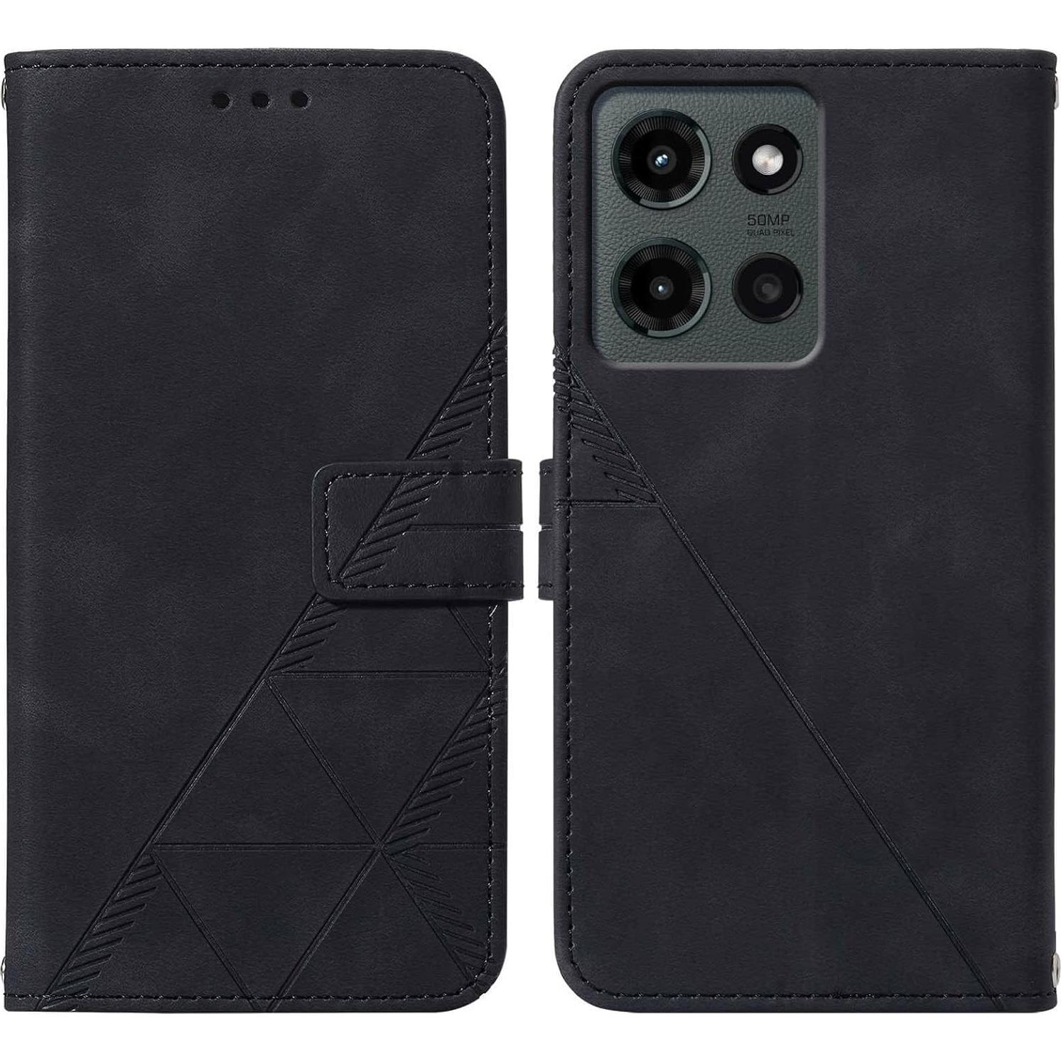 Funda de billetera para Moto G 2025 - Negro, TPU y PU