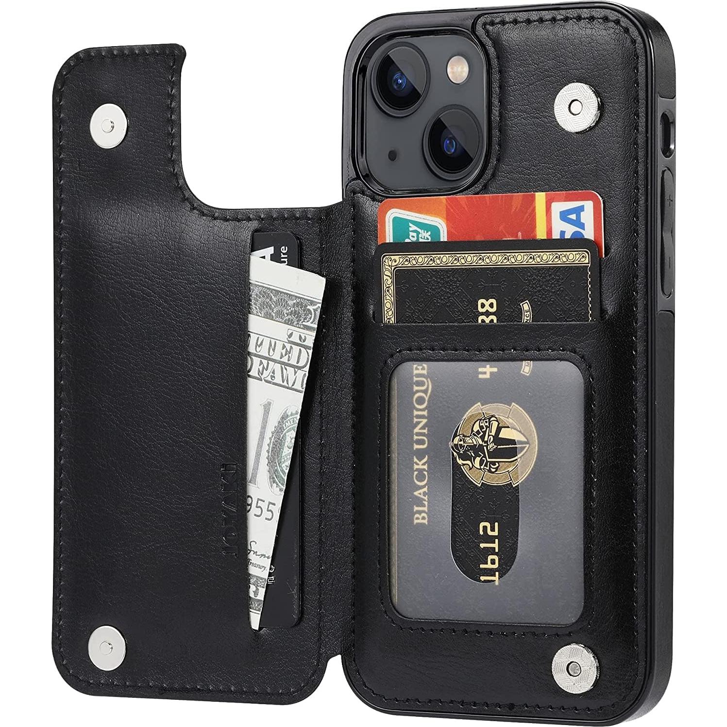 Funda Cartera JOYAKI para iPhone 15 con Soporte y Protector