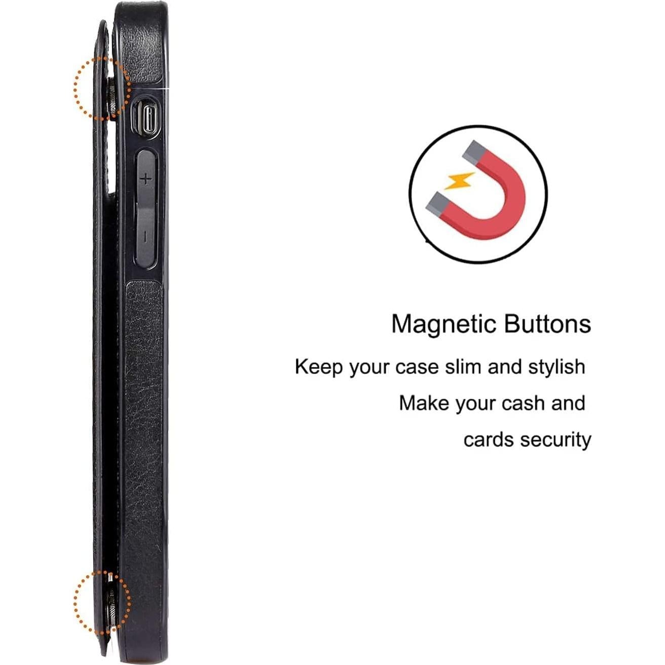 Funda Cartera JOYAKI para iPhone 15 con Soporte y Protector