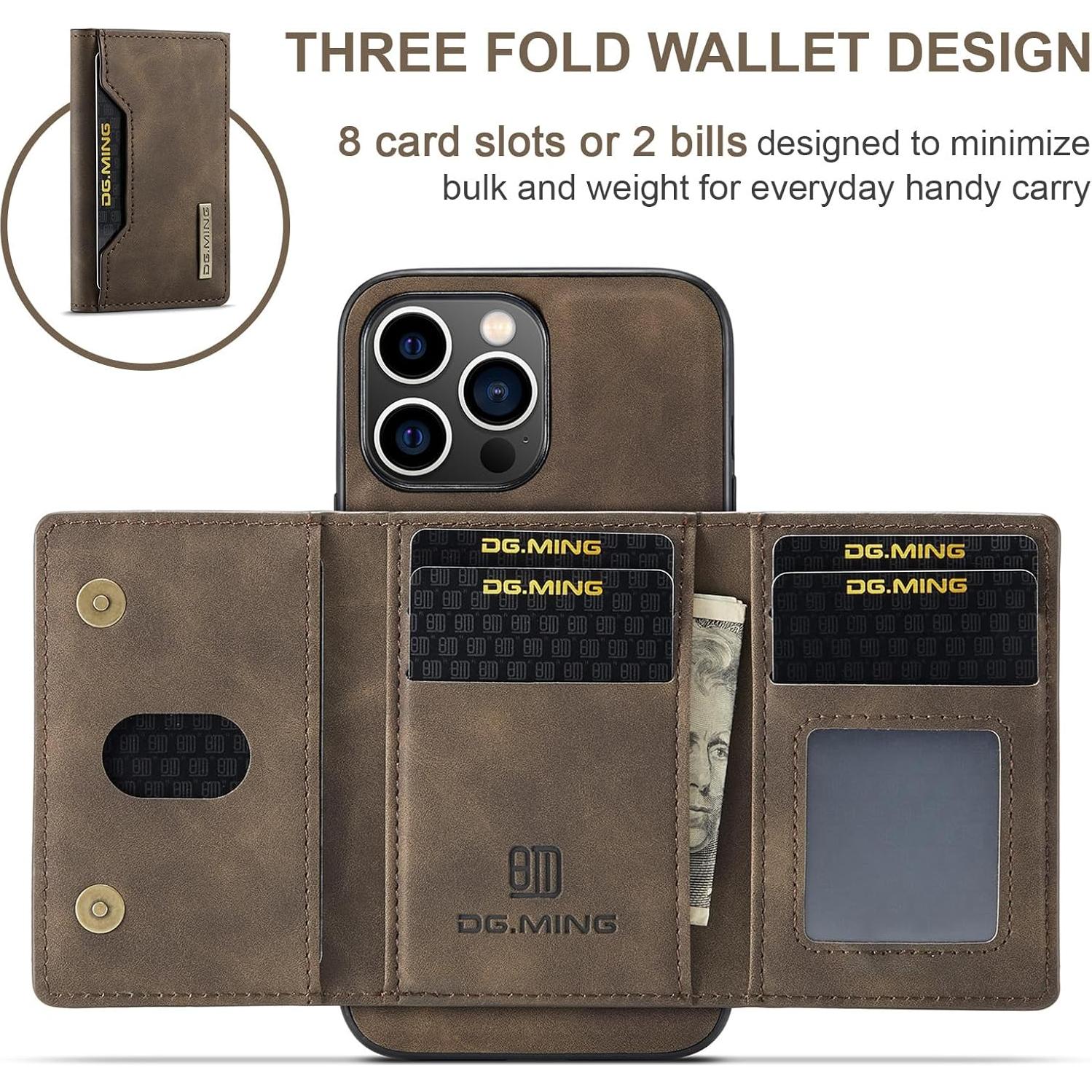 Funda de Cuero SZHAIYU para iPhone 15 Pro Max 2 en 1 Café