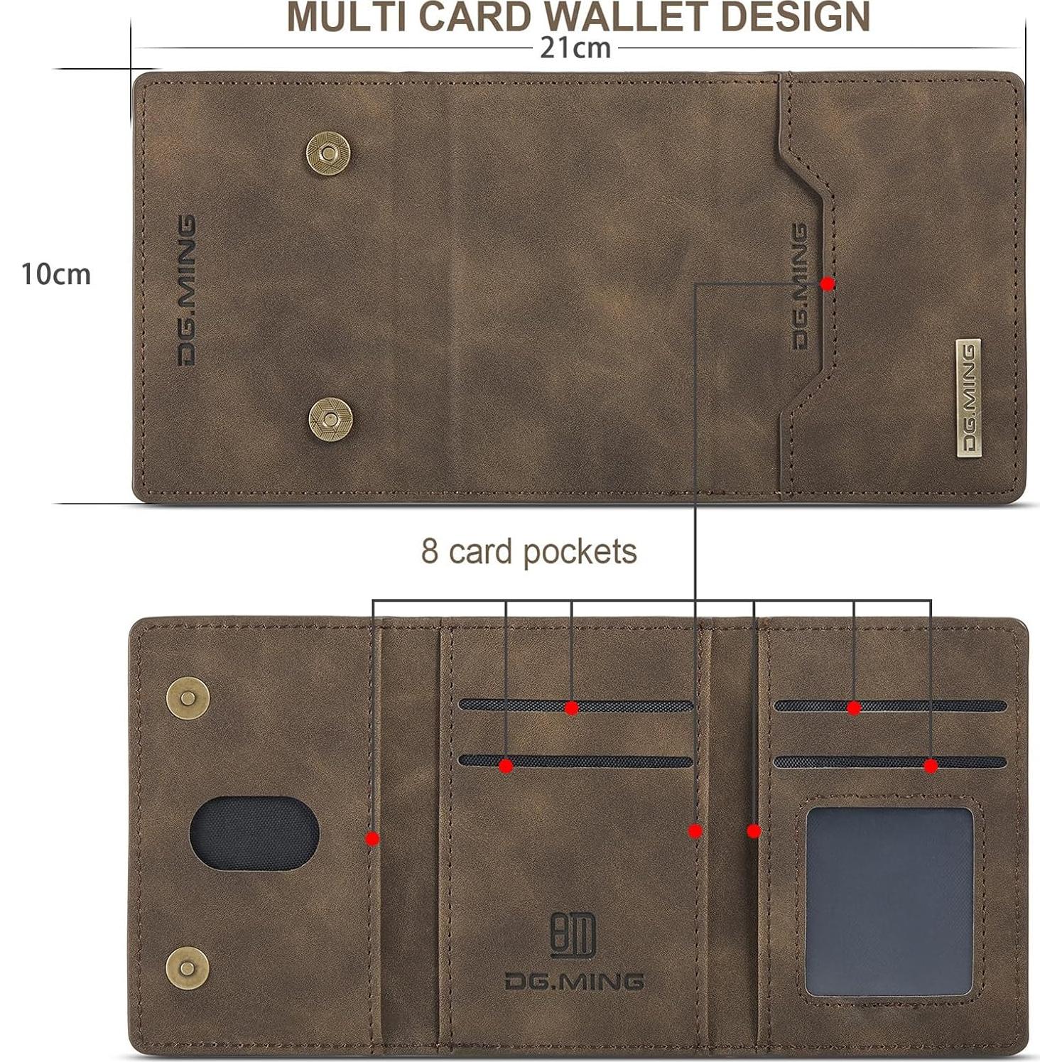 Funda de Cuero SZHAIYU para iPhone 15 Pro Max 2 en 1 Café