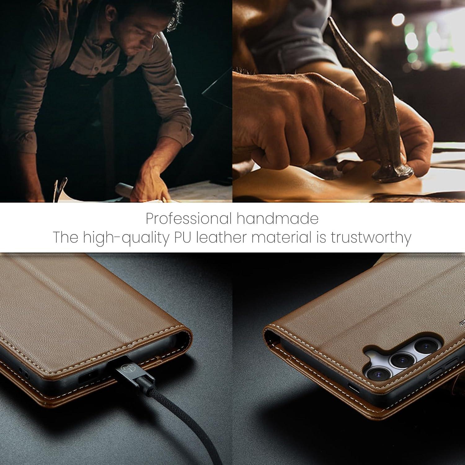 Funda billetera Samsung Galaxy S25 FE Cuero PU Marrón RFID